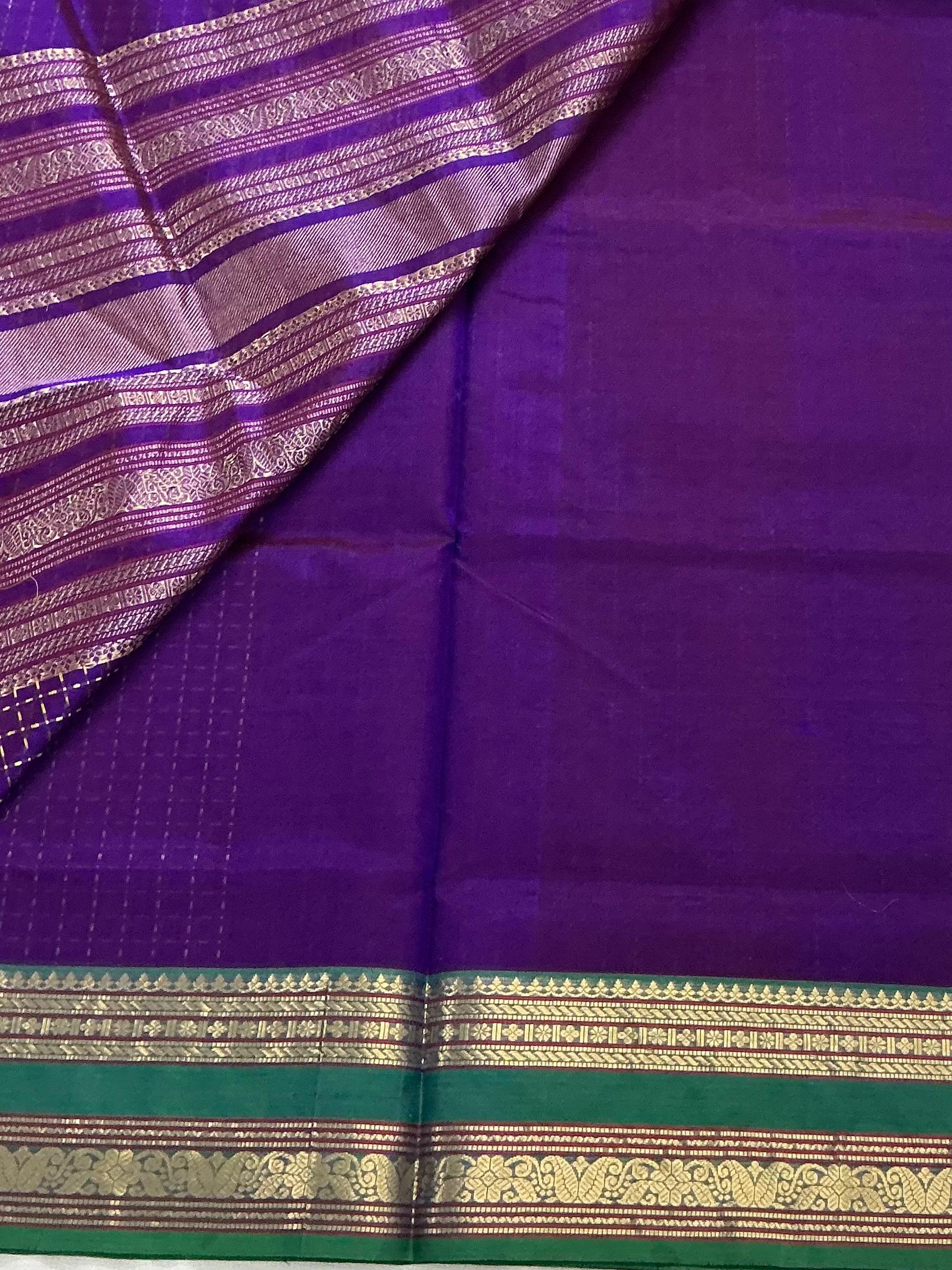 Handwoven Silk Cotton with Zari motifs