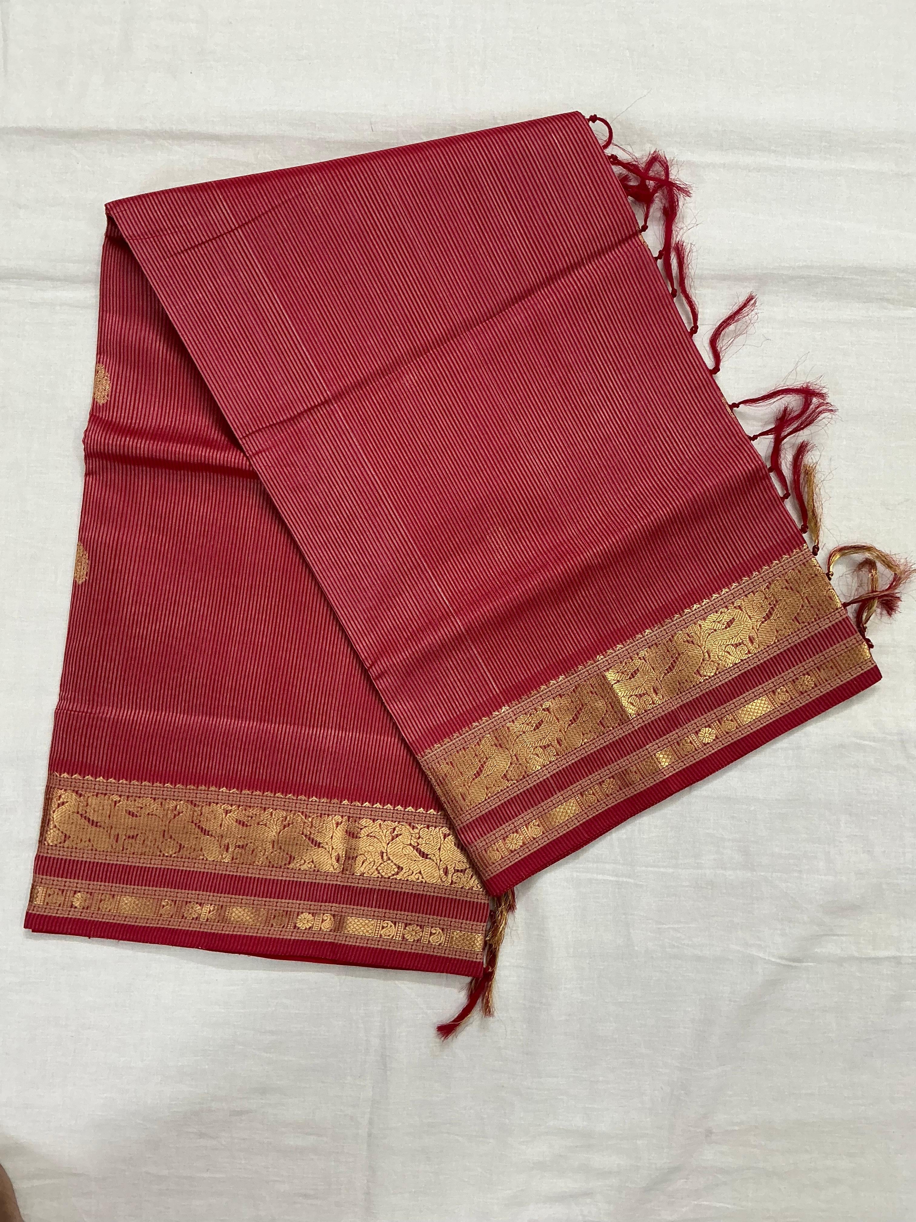 Handwoven Silk Cotton with Zari motifs