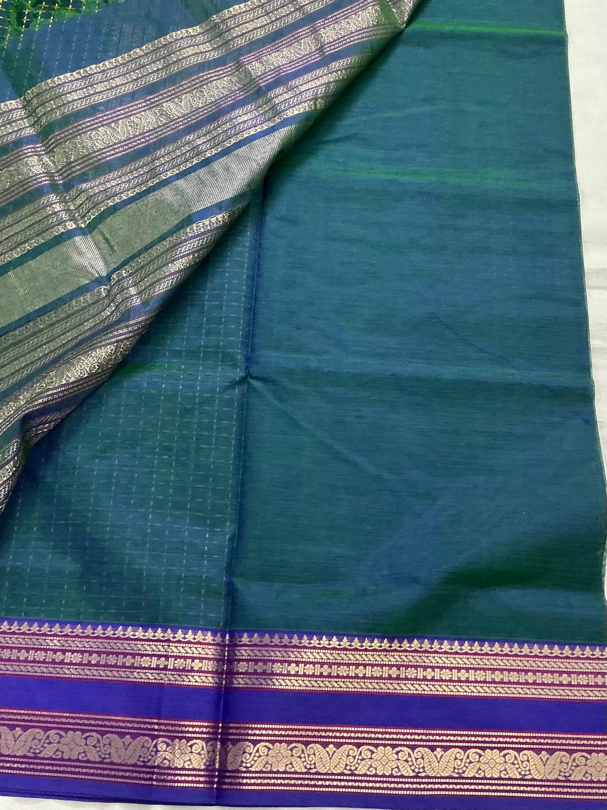 Handwoven Silk Cotton with Zari motifs