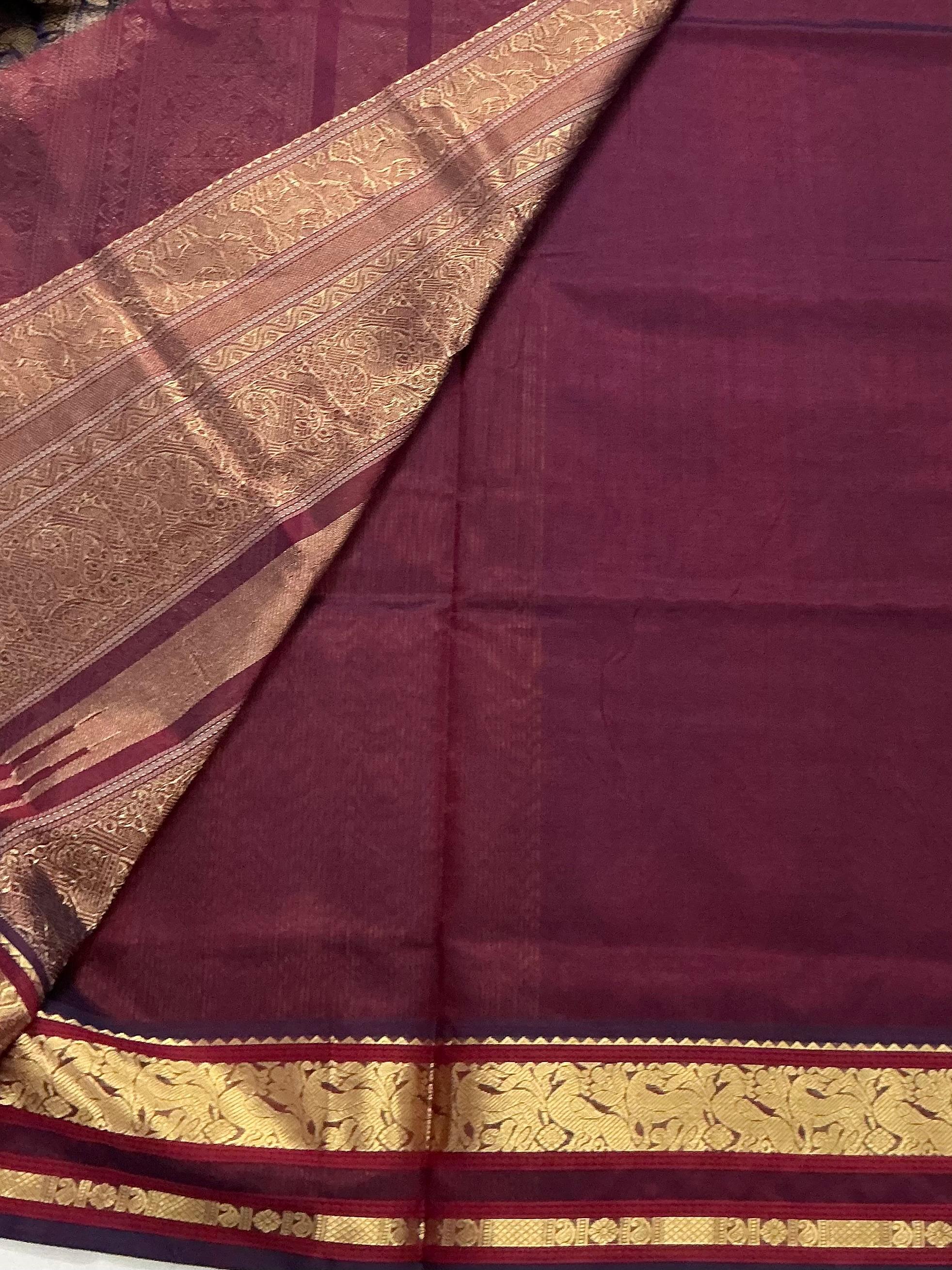 Handwoven Silk Cotton with Zari motifs