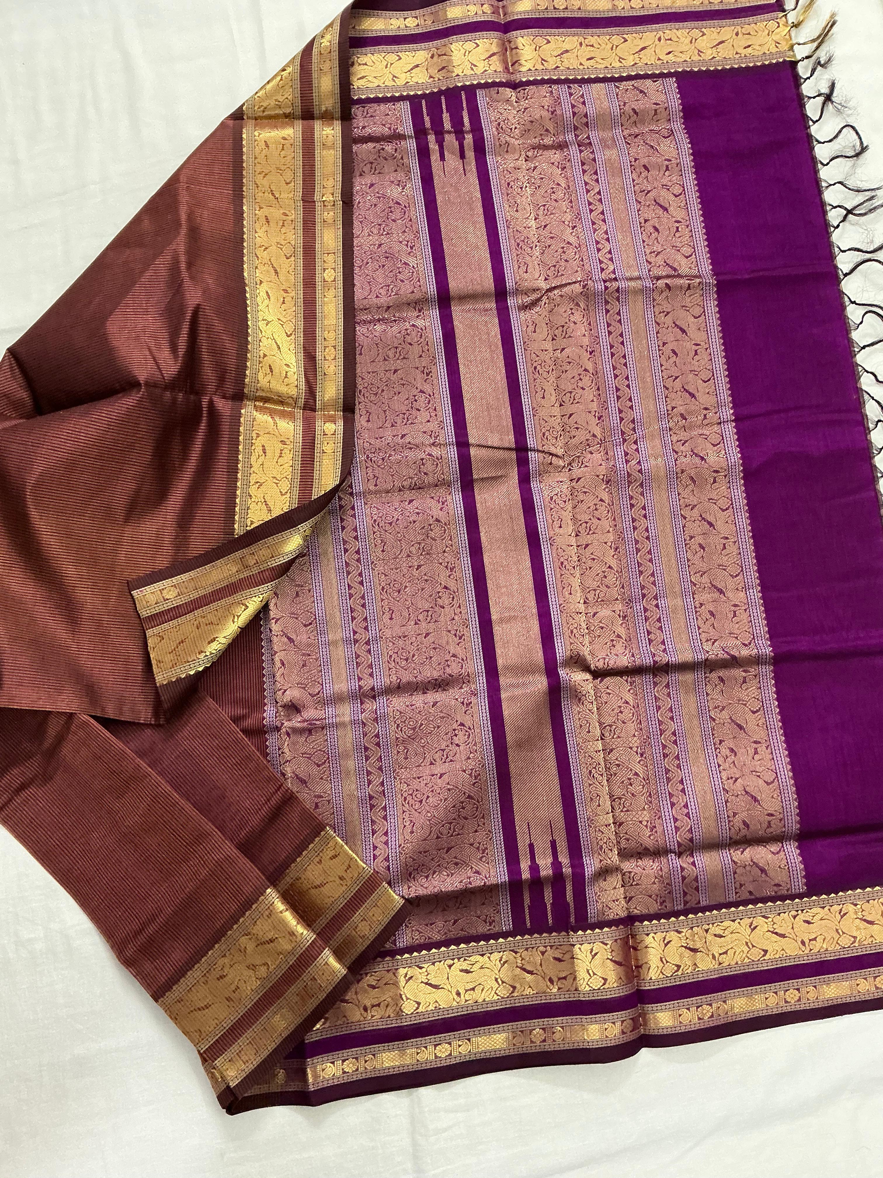 Handwoven Silk Cotton with Zari motifs