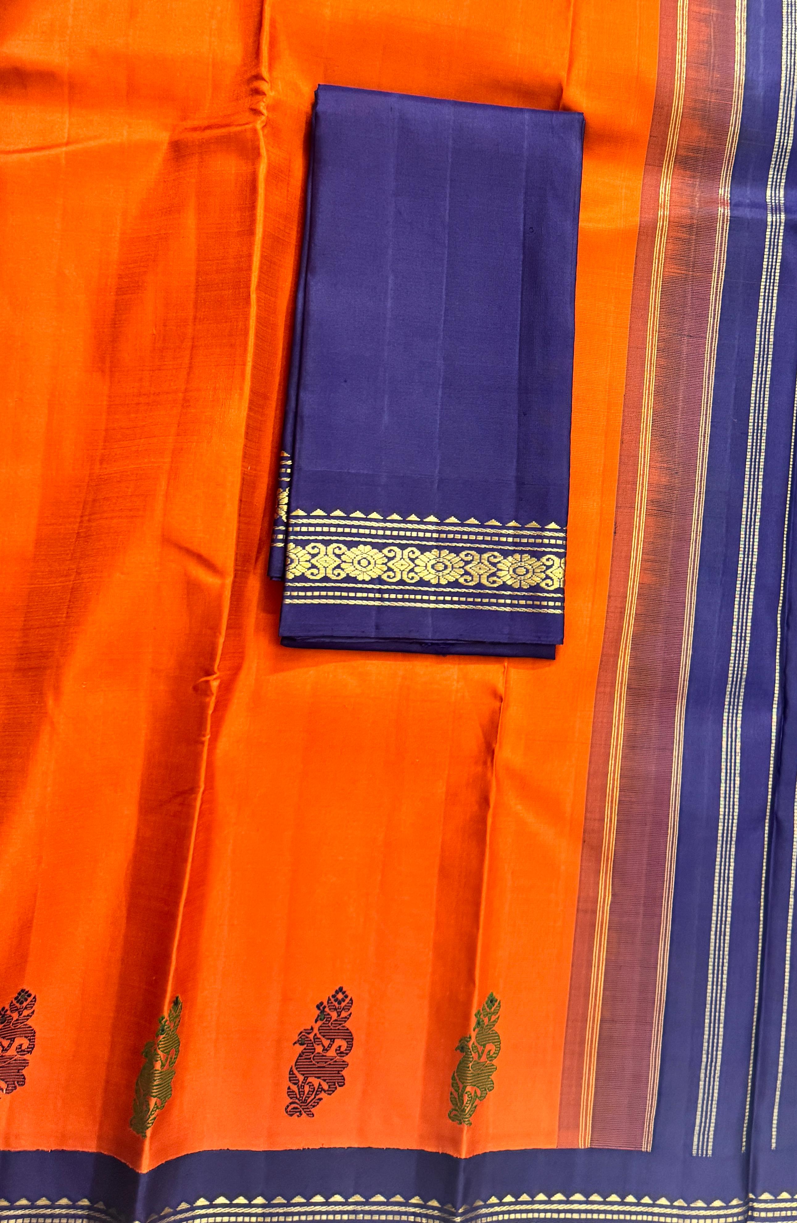 MYTHILI : Vintage Korvai Kanjivaram with Beetu Buttas