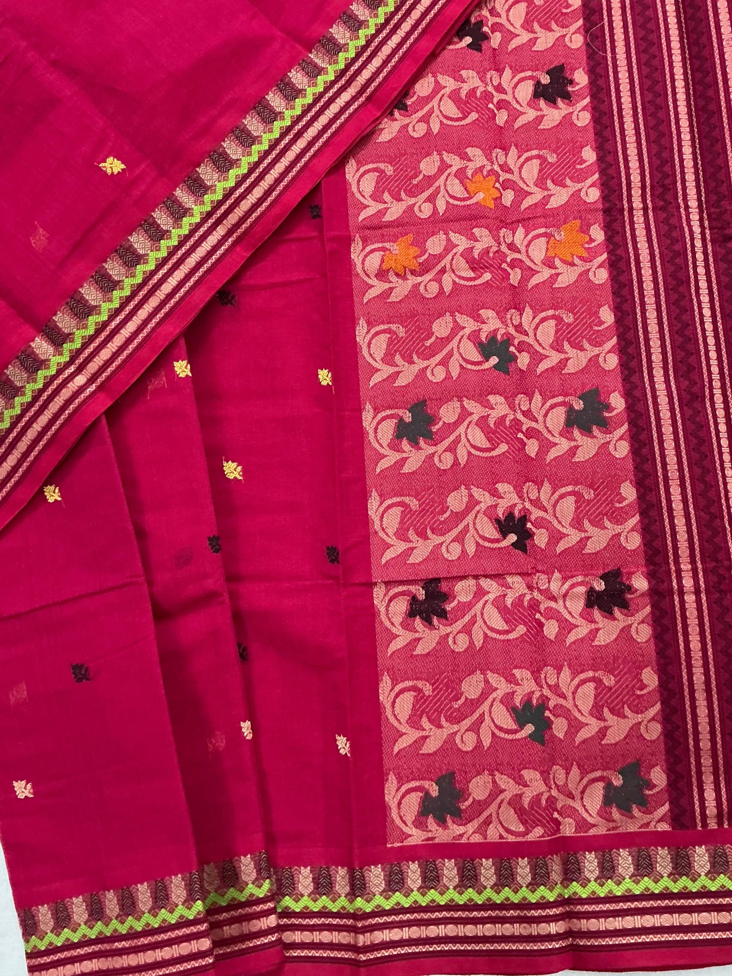 Handwoven Kanchi cotton :  Fuchsia Pink
