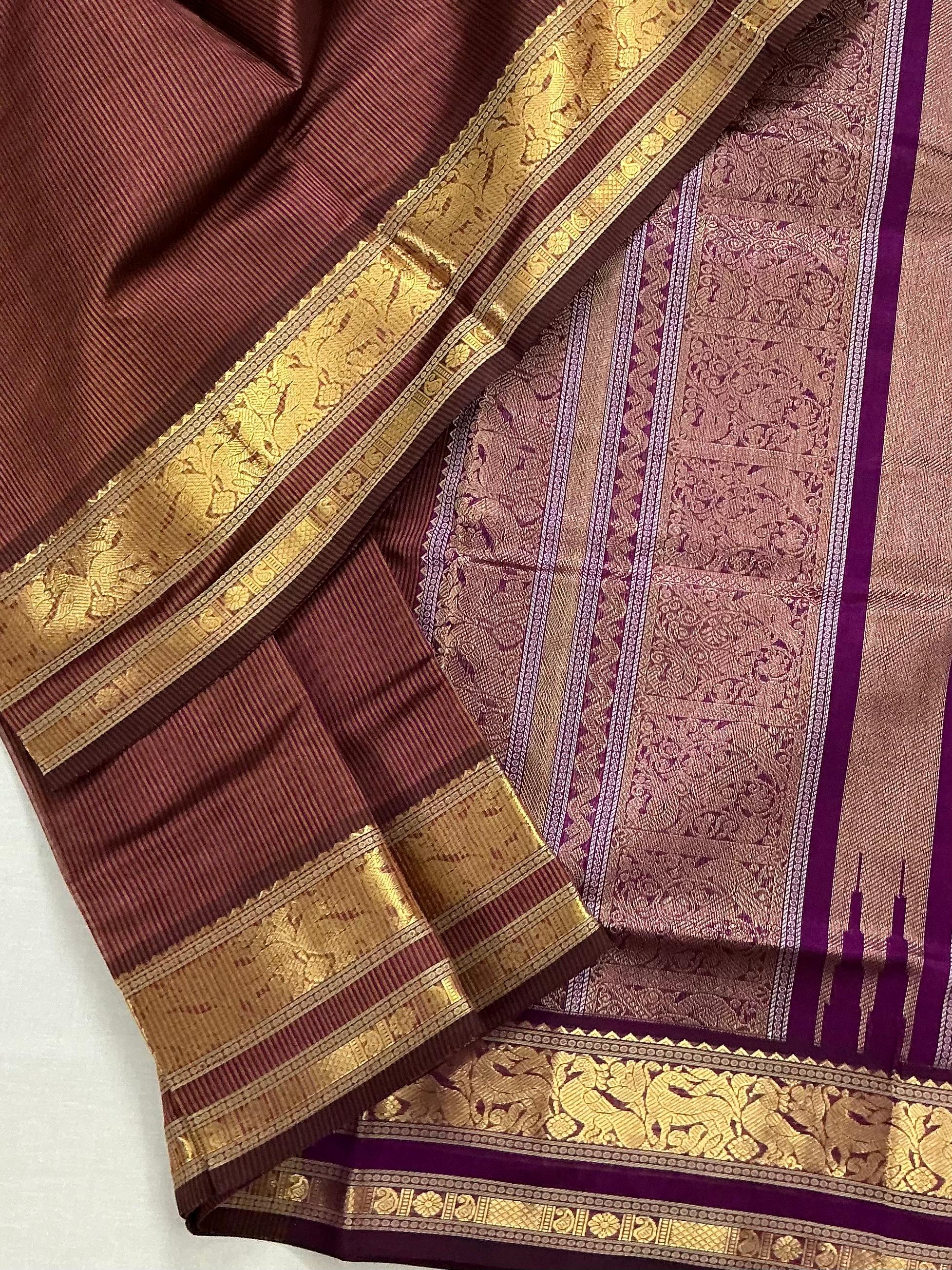 Handwoven Silk Cotton with Zari motifs