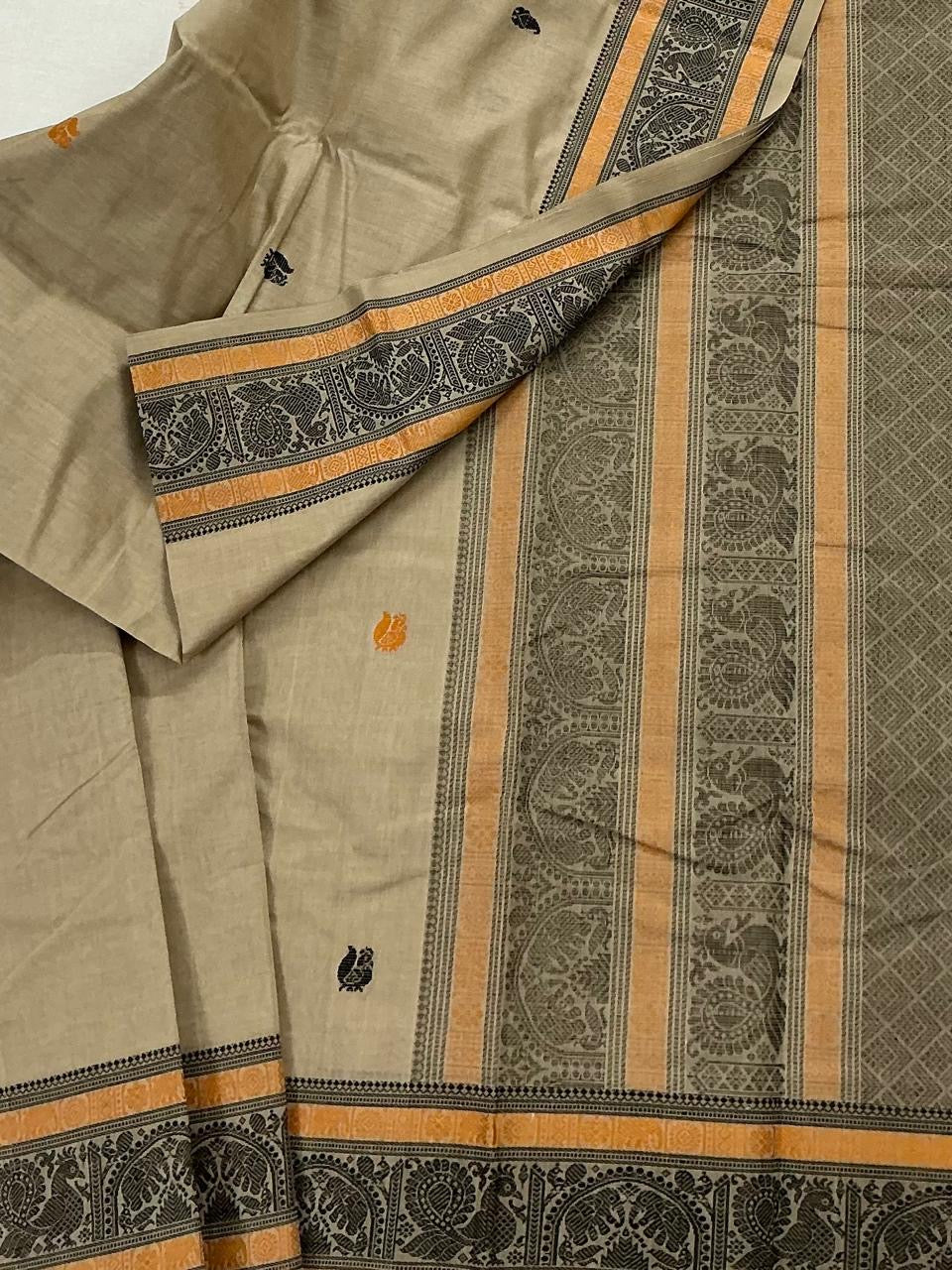 Handwoven Kanchi cotton :  Beige