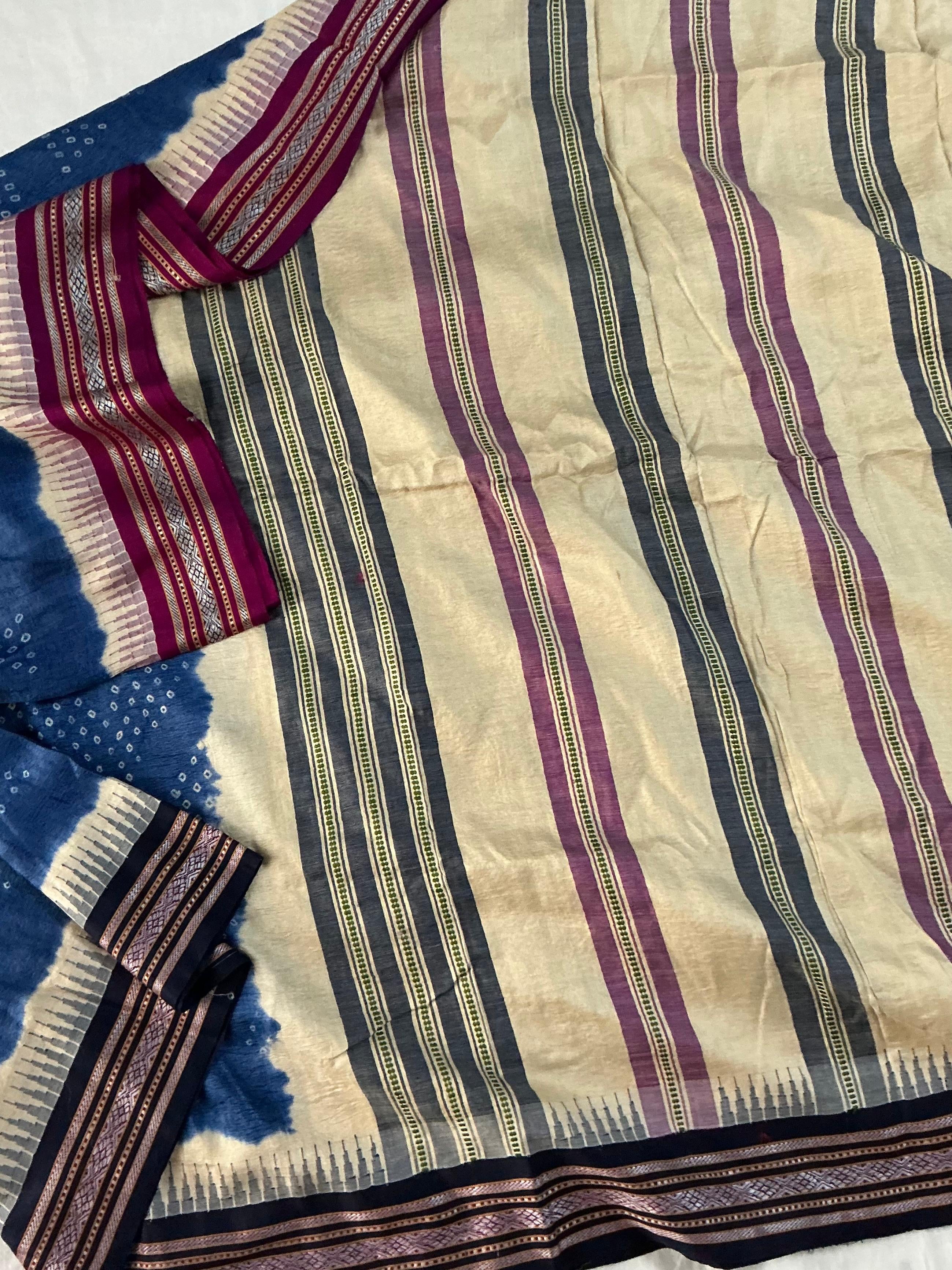 VRIKSHA : HANDKNOTTED BANDHEJ ON VIDARBHA TUSSAR