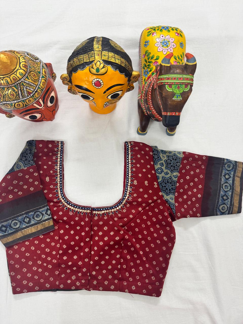 Handcrafted Ready to Wear Blouse - tussar