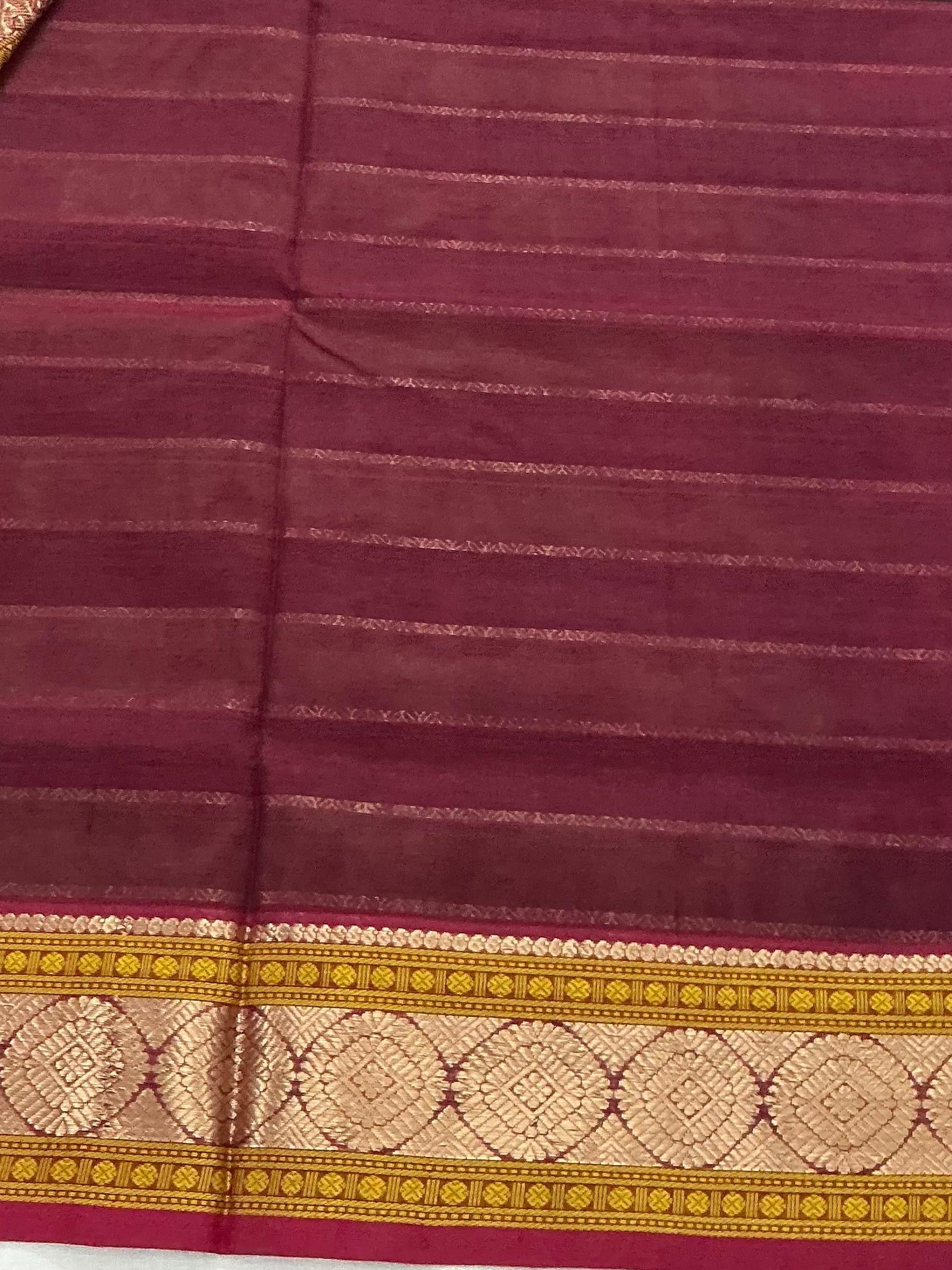 Handwoven Silk Cotton with Zari motifs