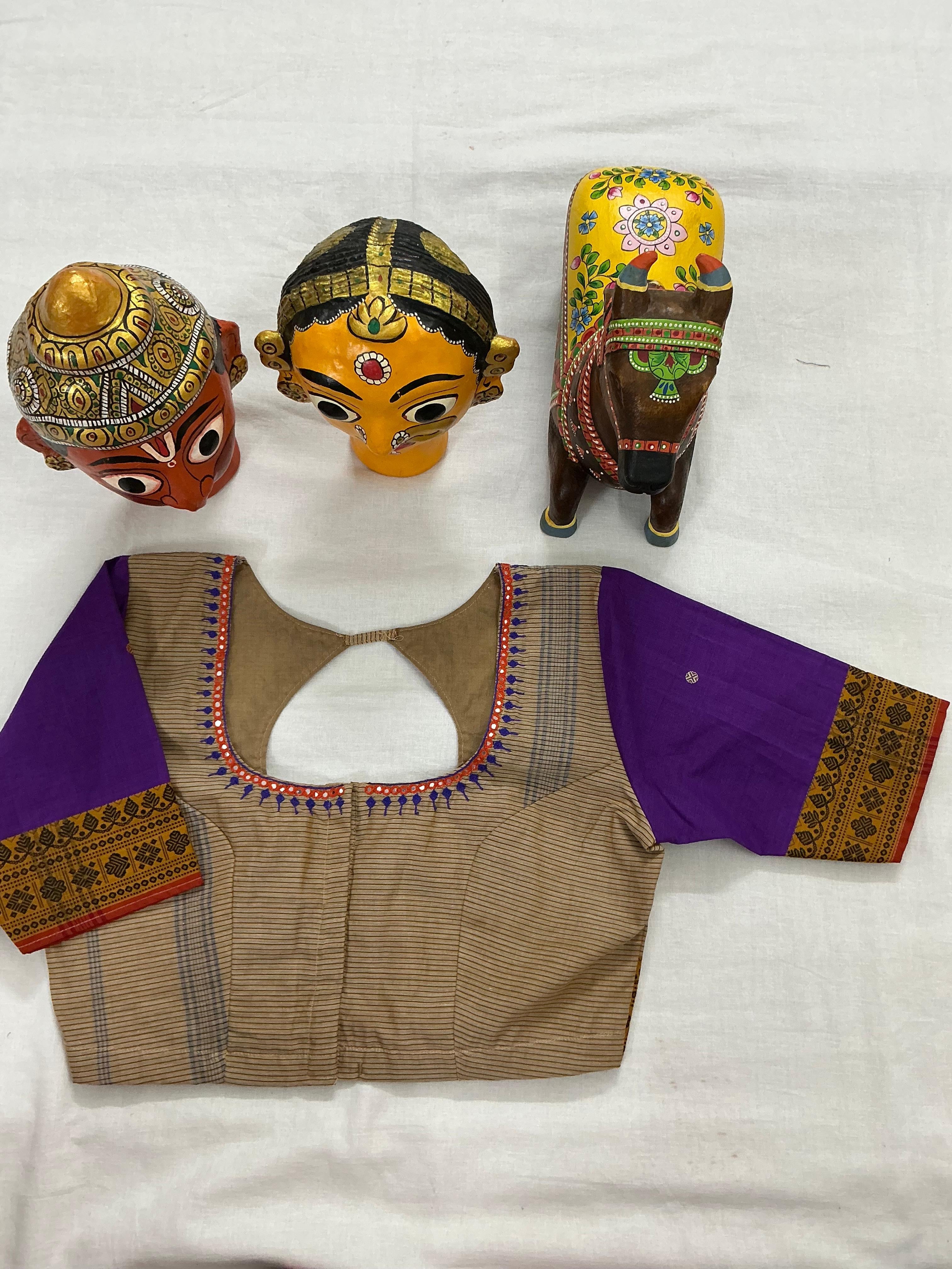 Handcrafted Ready to Wear Cotton Blouse - Beige