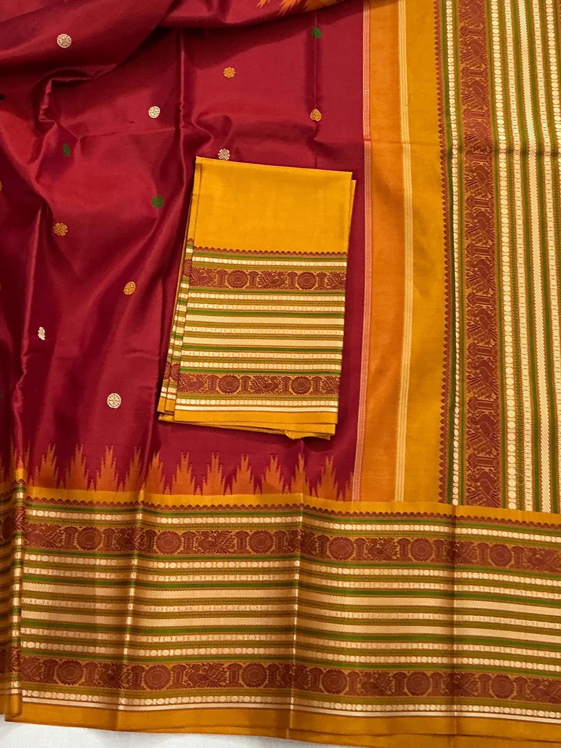 No Zari Korvai Kanjivaram Silk (Earthy Red)