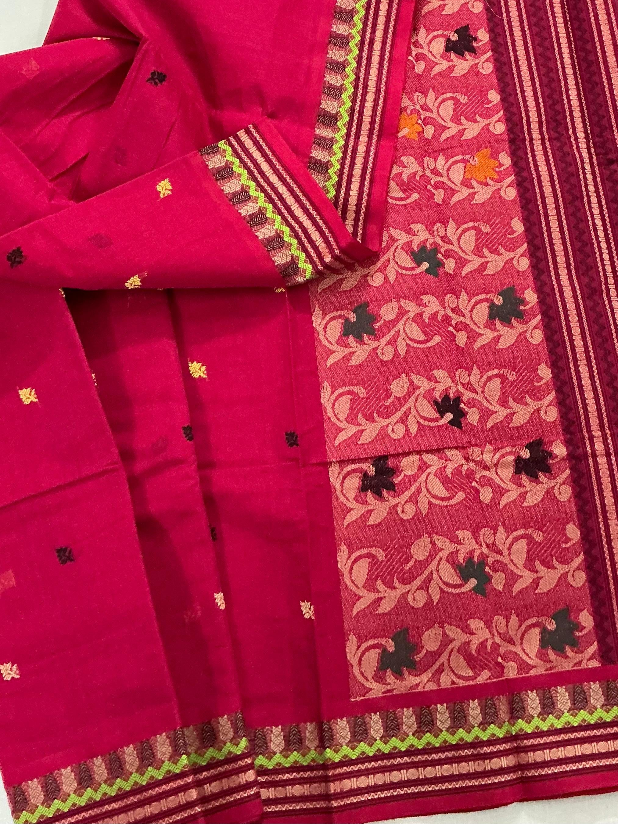 Handwoven Kanchi cotton :  Fuchsia Pink