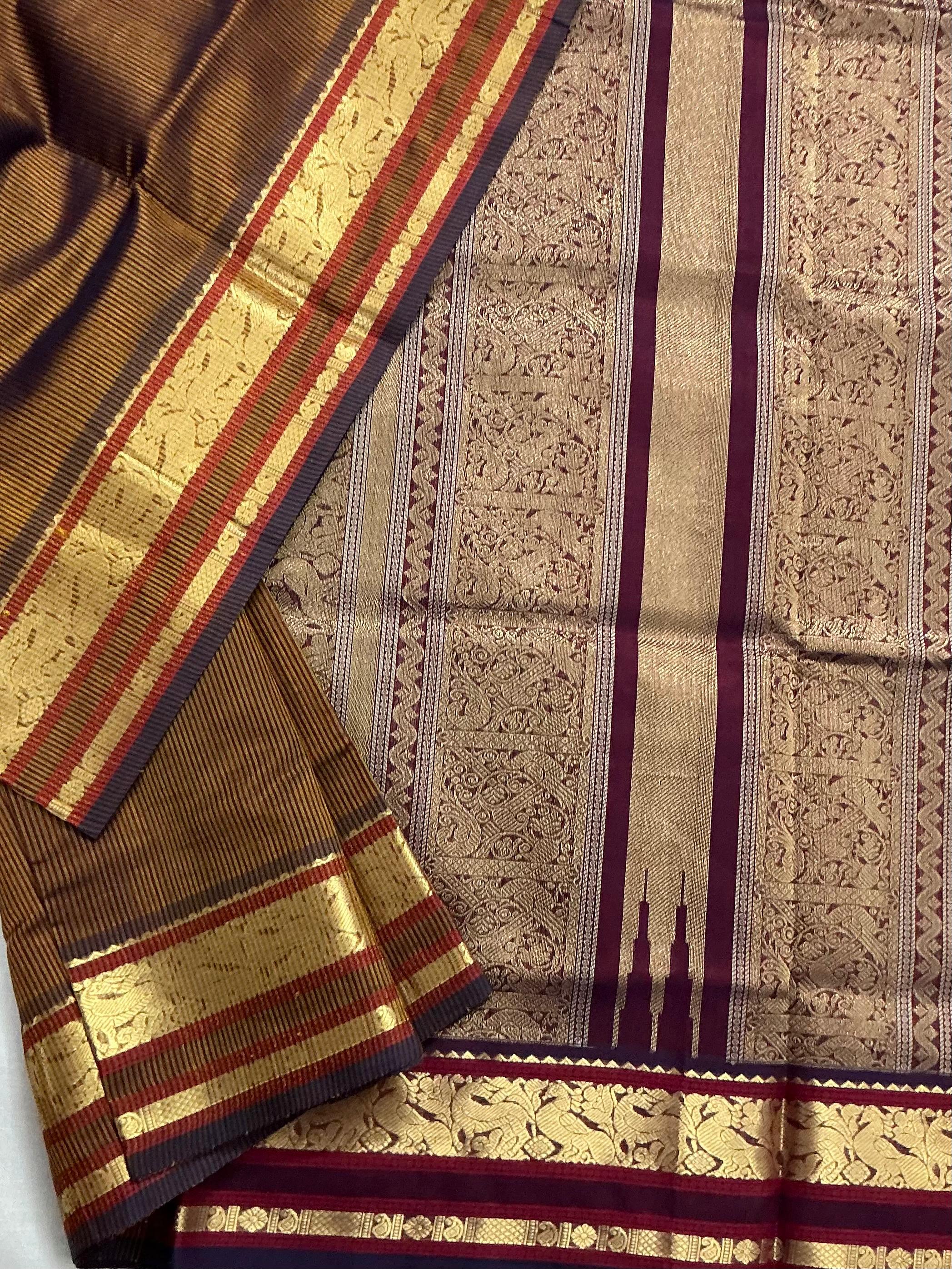 Handwoven Silk Cotton with Zari motifs