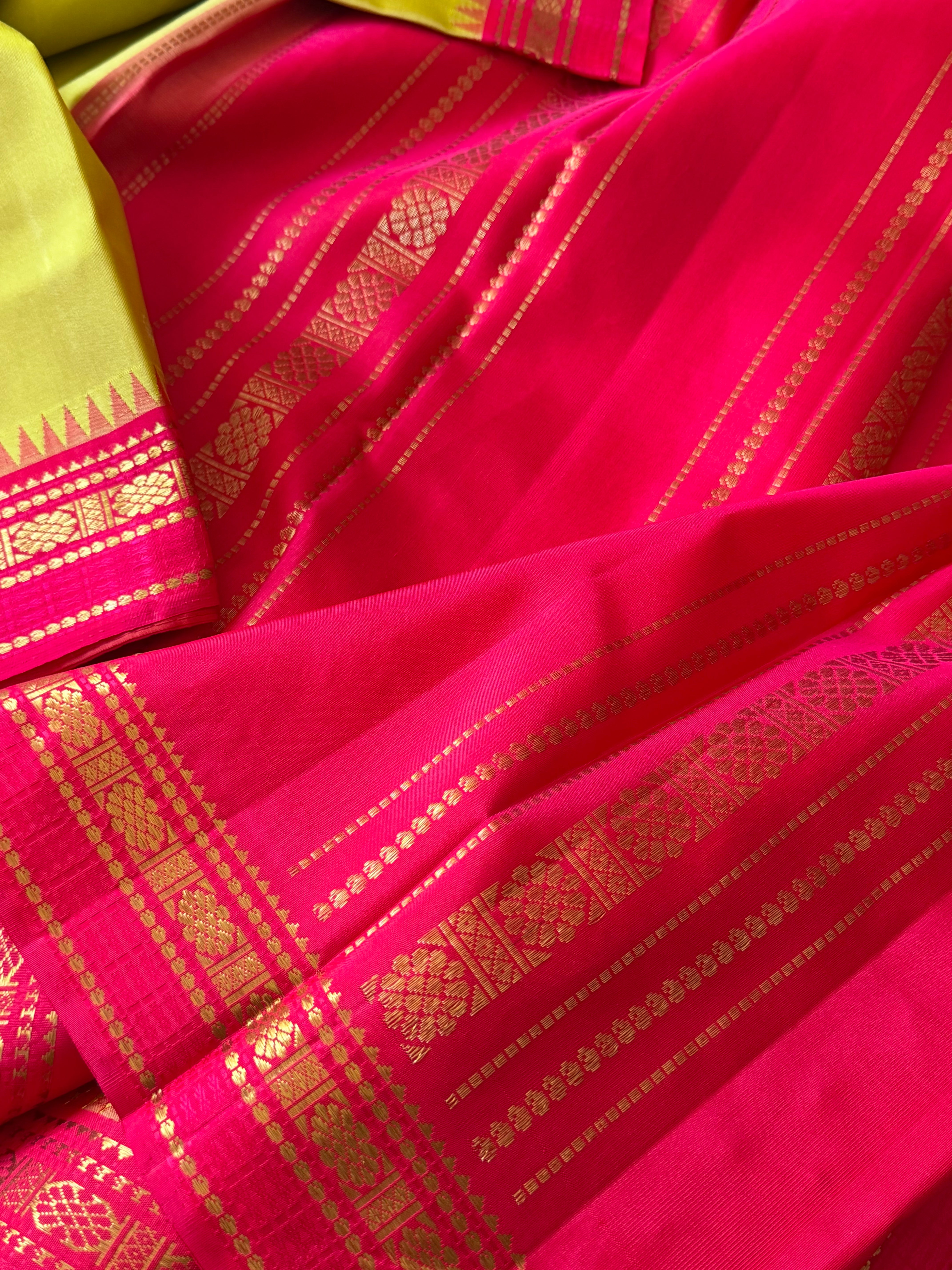 Maathey : Small border Korvai Kanjivaram Silk