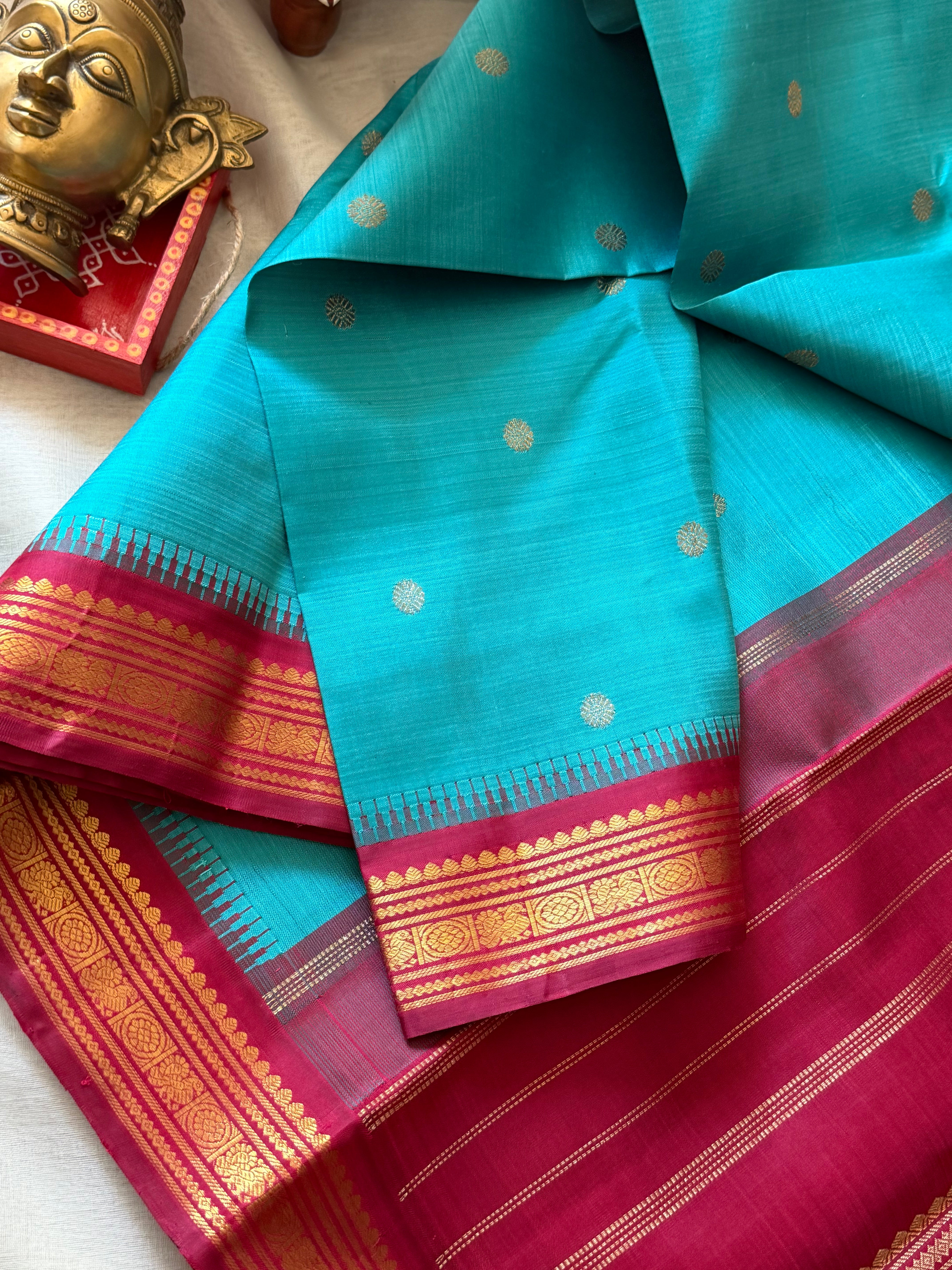 Maathey : Small border Korvai Kanjivaram Silk