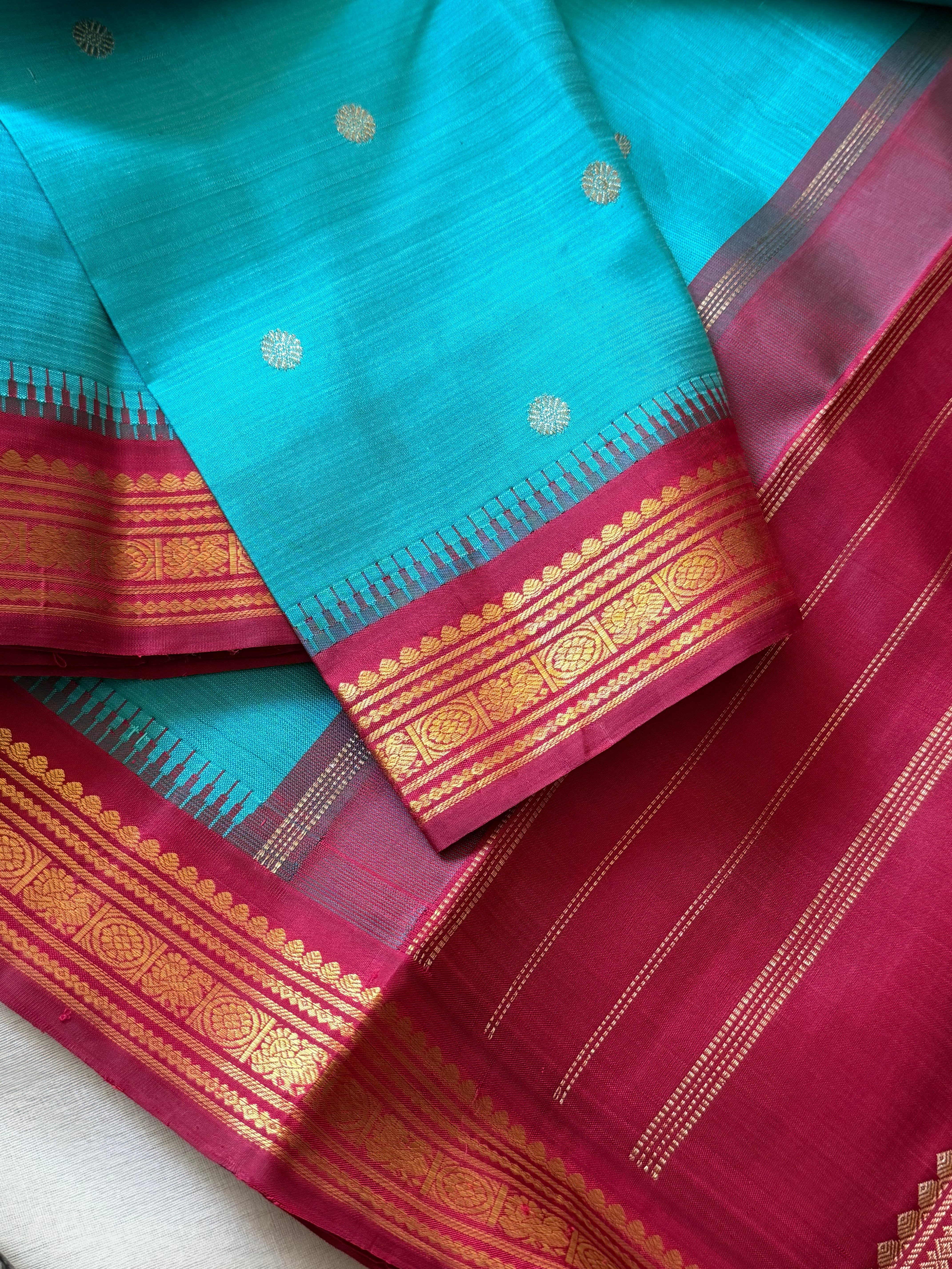Maathey : Small border Korvai Kanjivaram Silk