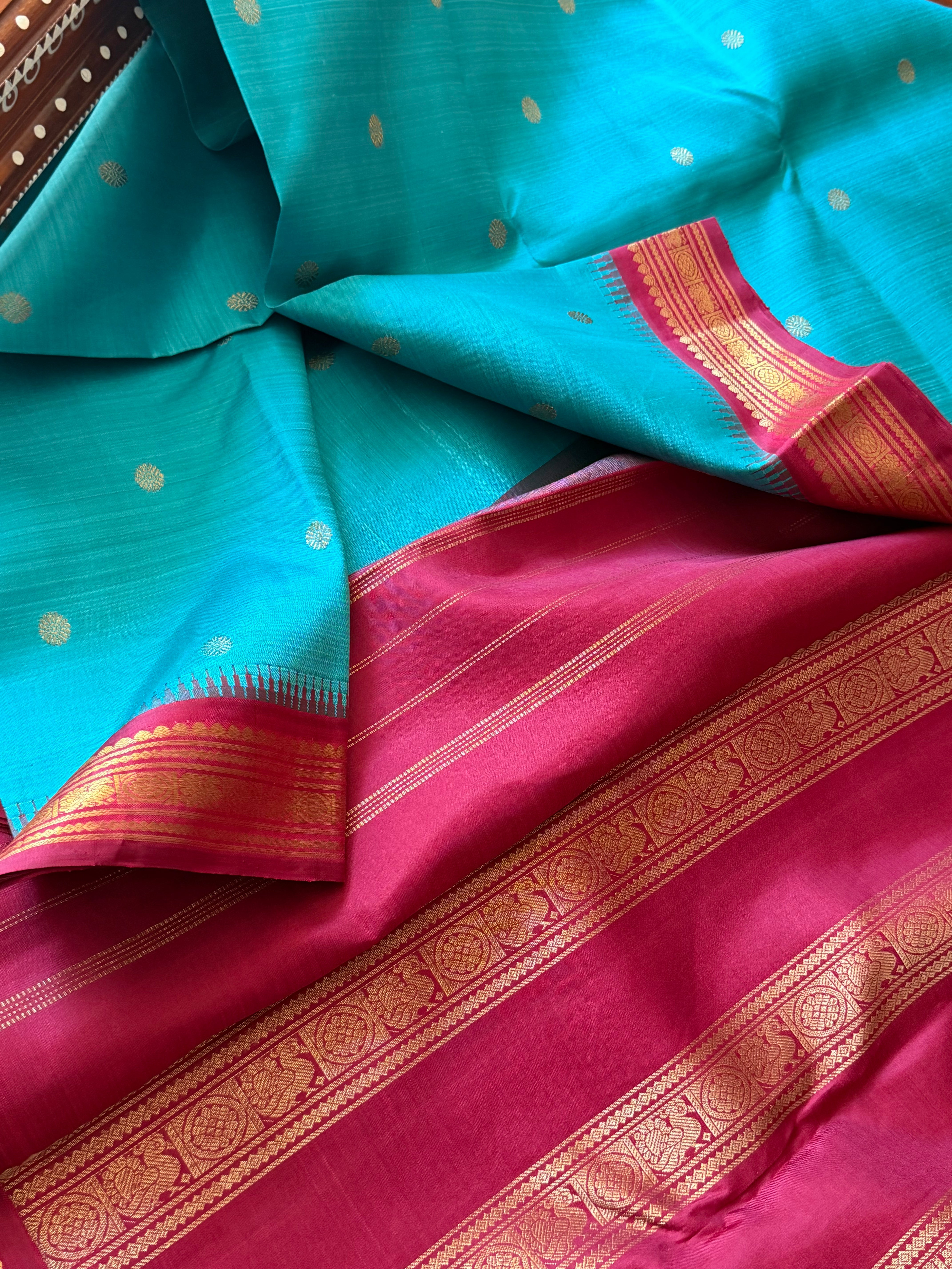 Maathey : Small border Korvai Kanjivaram Silk