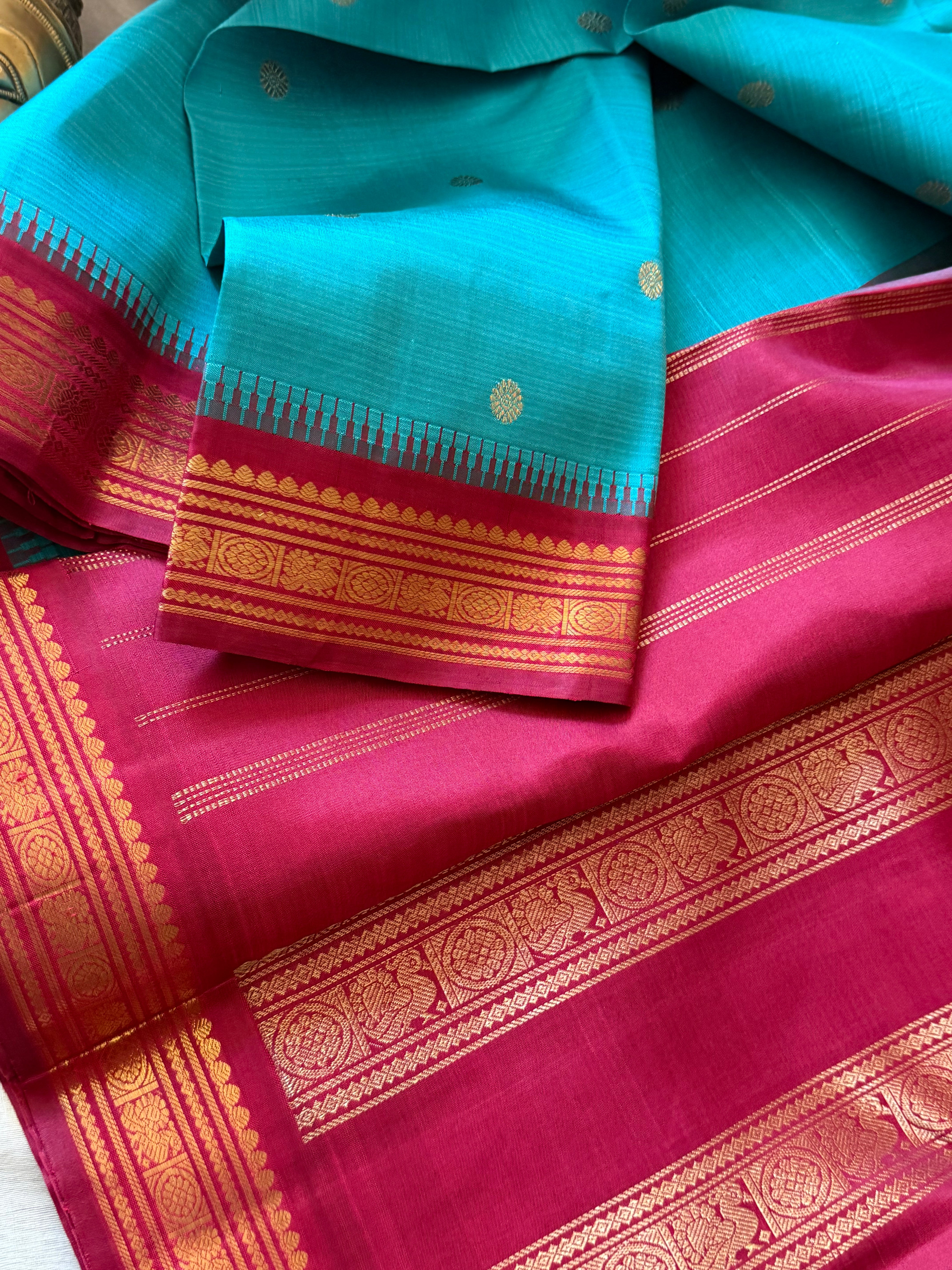 Maathey : Small border Korvai Kanjivaram Silk