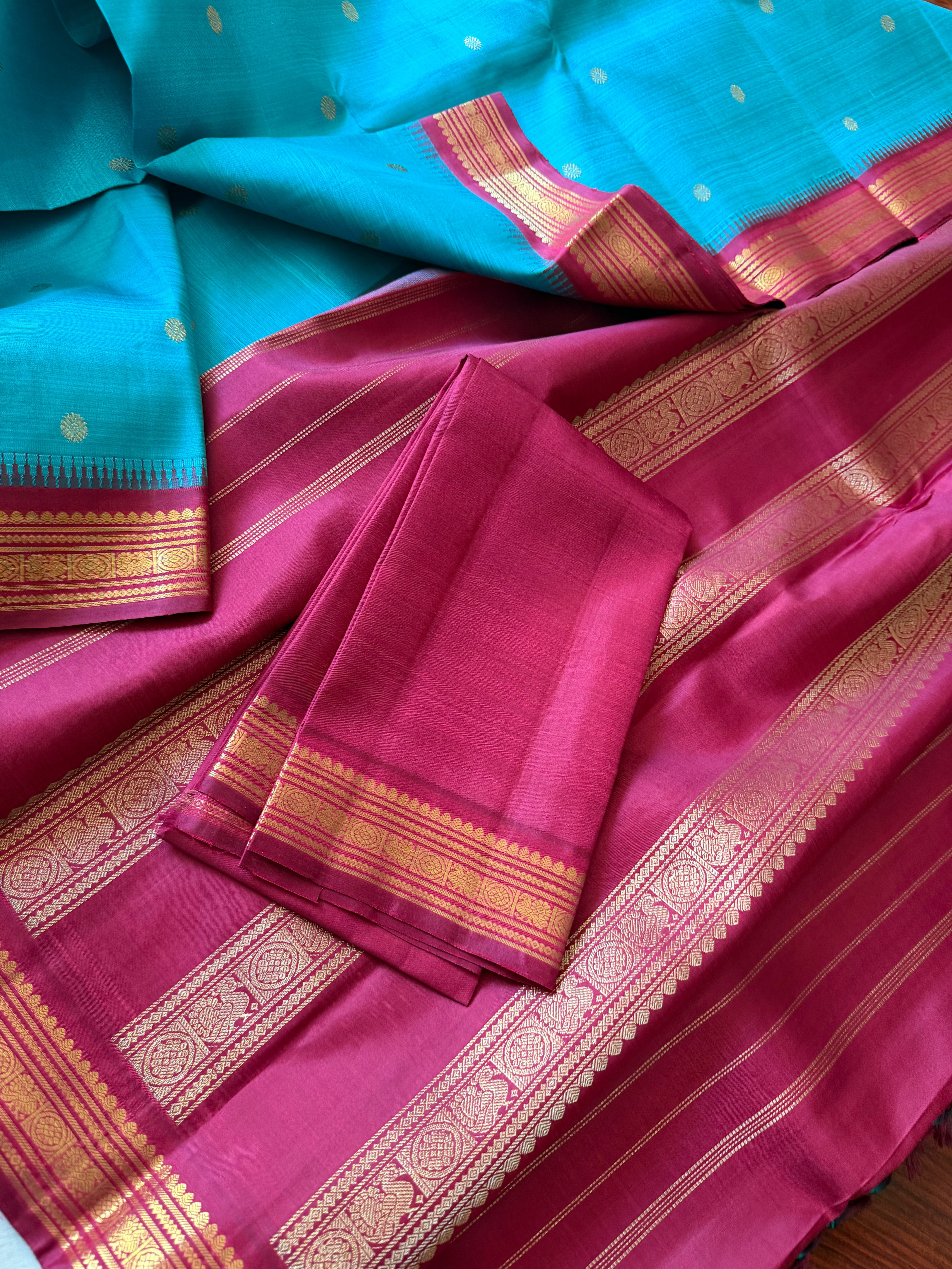 Maathey : Small border Korvai Kanjivaram Silk