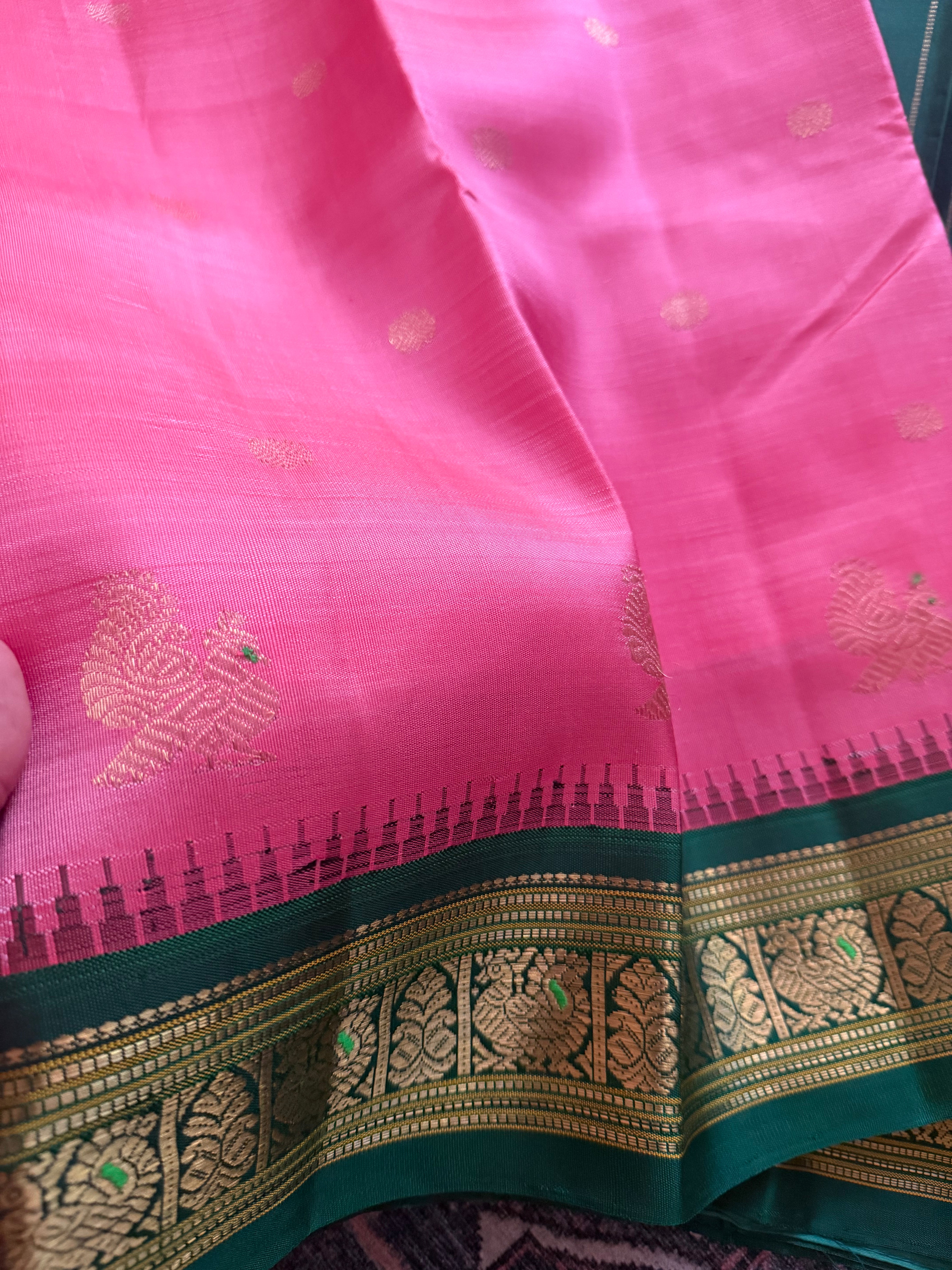MYTHILI : Vintage Inspired Korvai Kanjivaram (Lotus Pink)