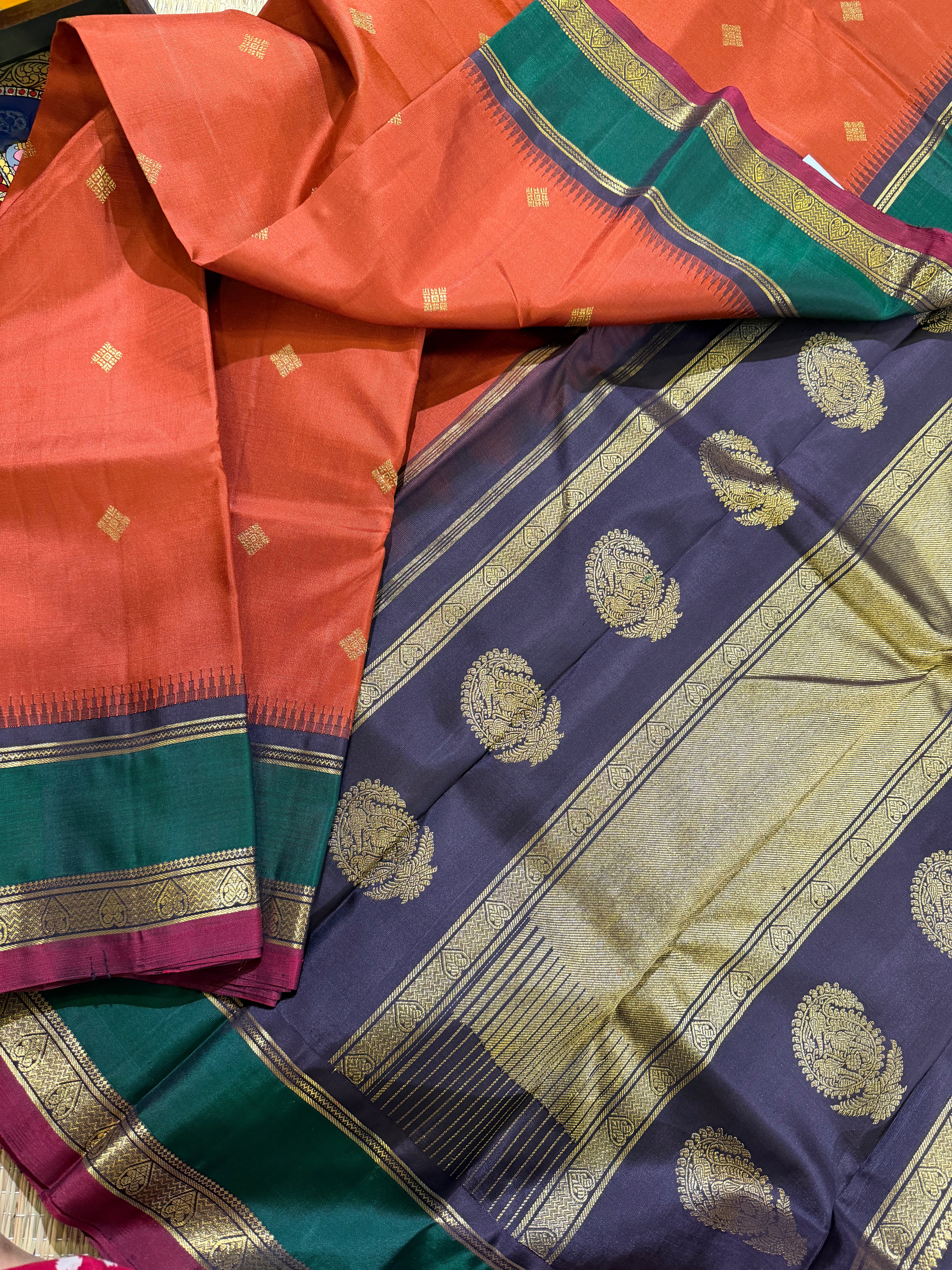 Maathey : Korvai Kanjvaram with temple borders