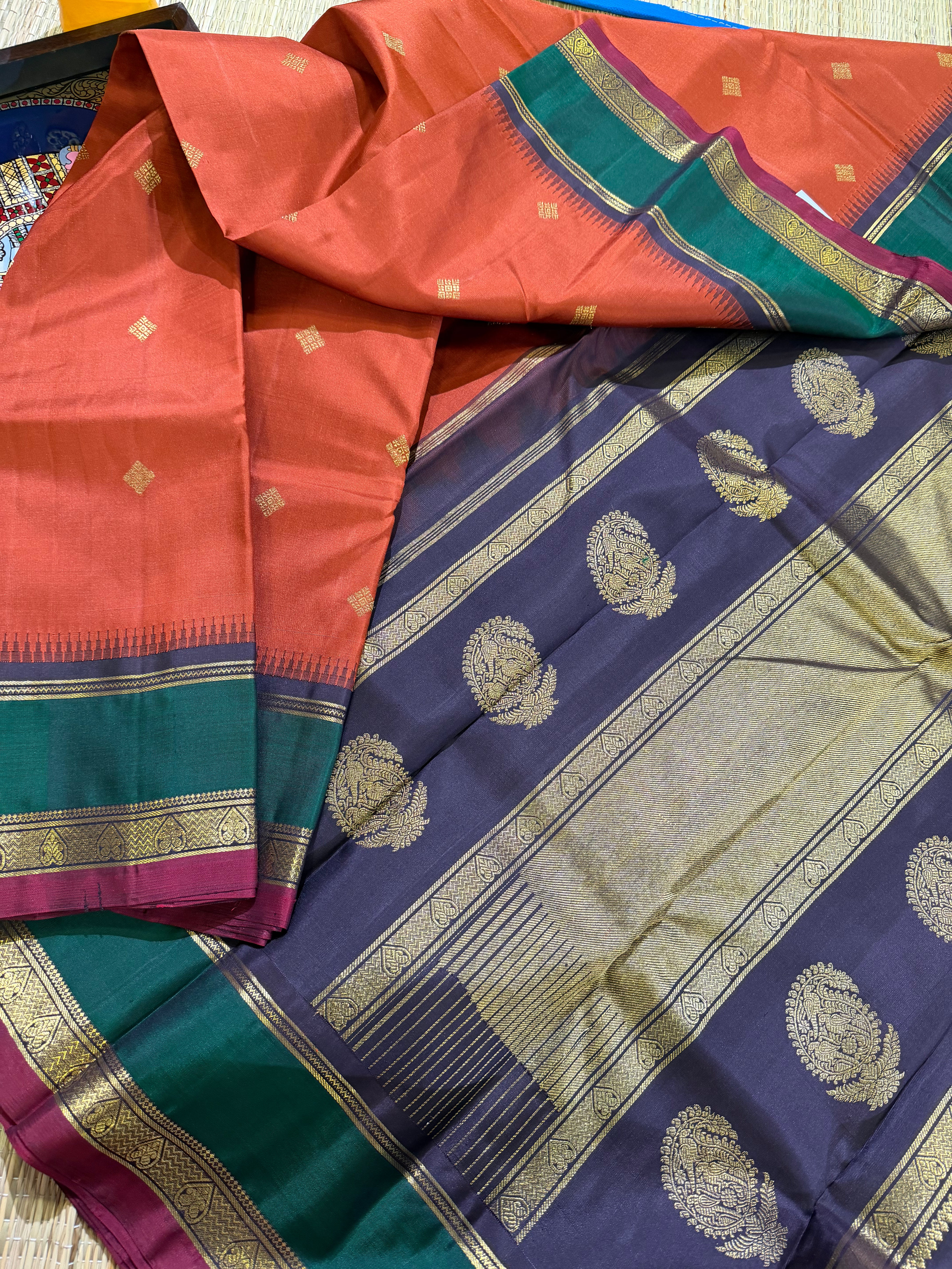 Maathey : Korvai Kanjvaram with temple borders