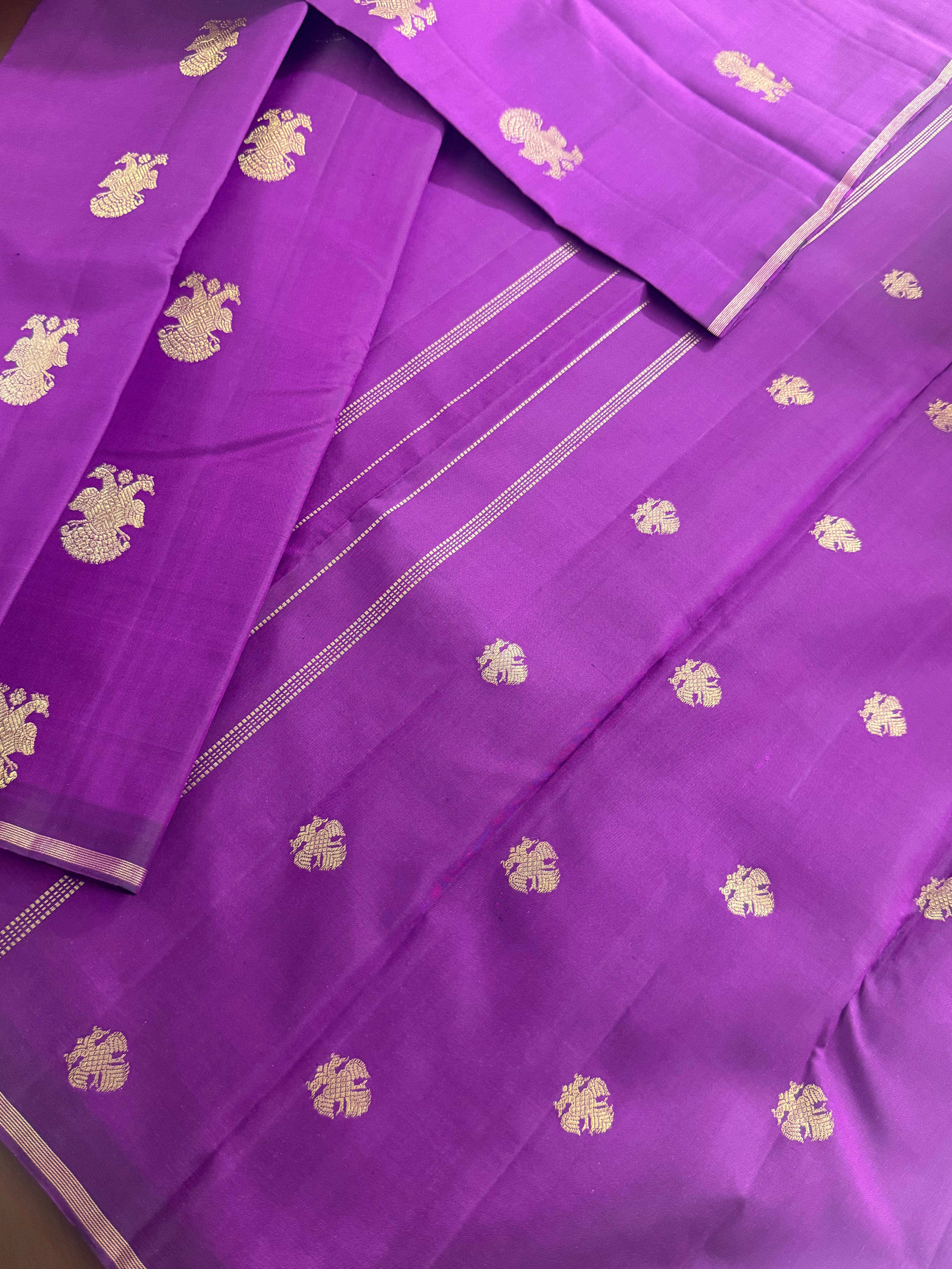 Swara: Borderless Kanjivaram Silk (Gandaberunda Motifs)