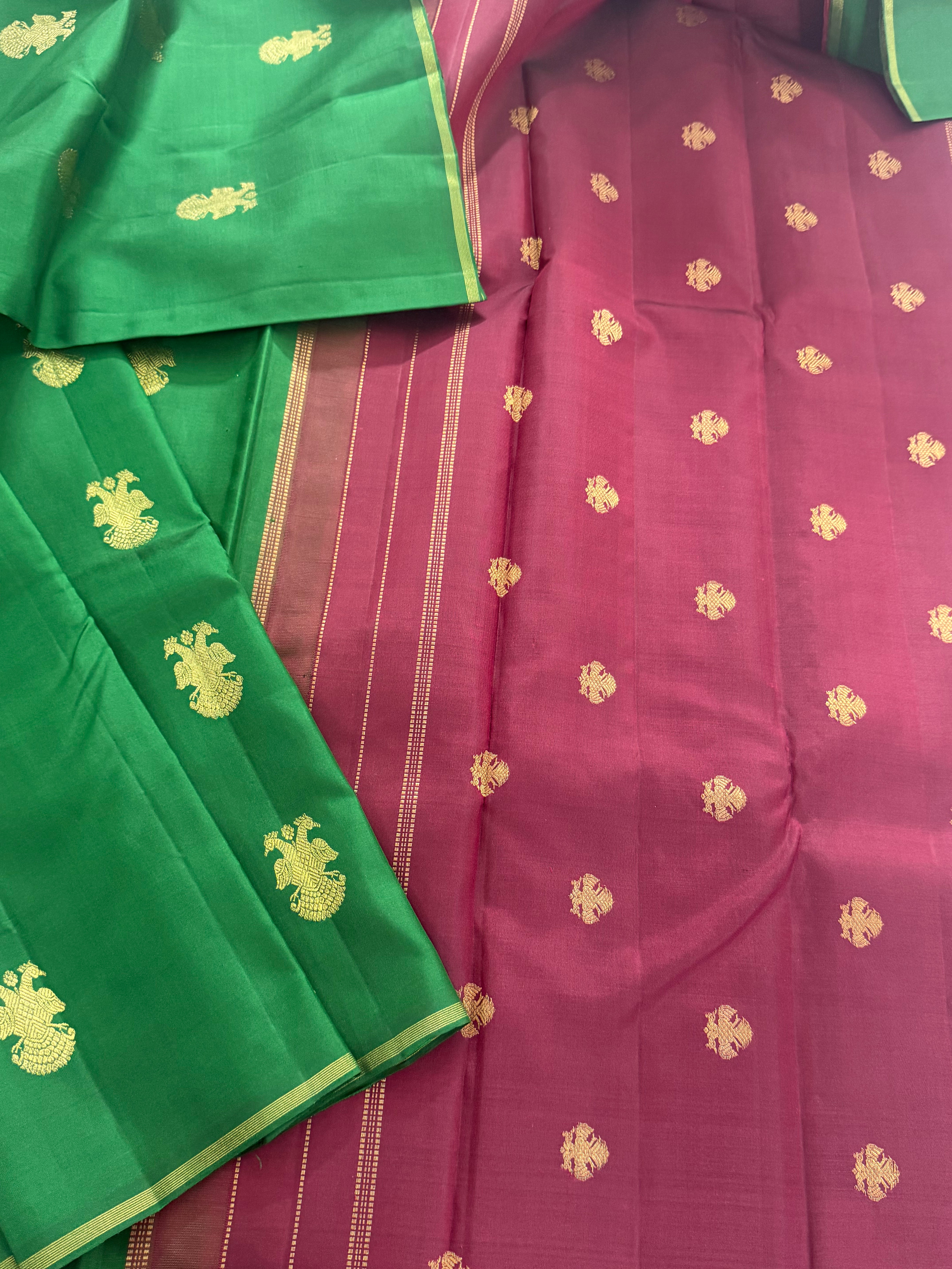Swara: Borderless Kanjivaram Silk (Gandaberunda Motifs)