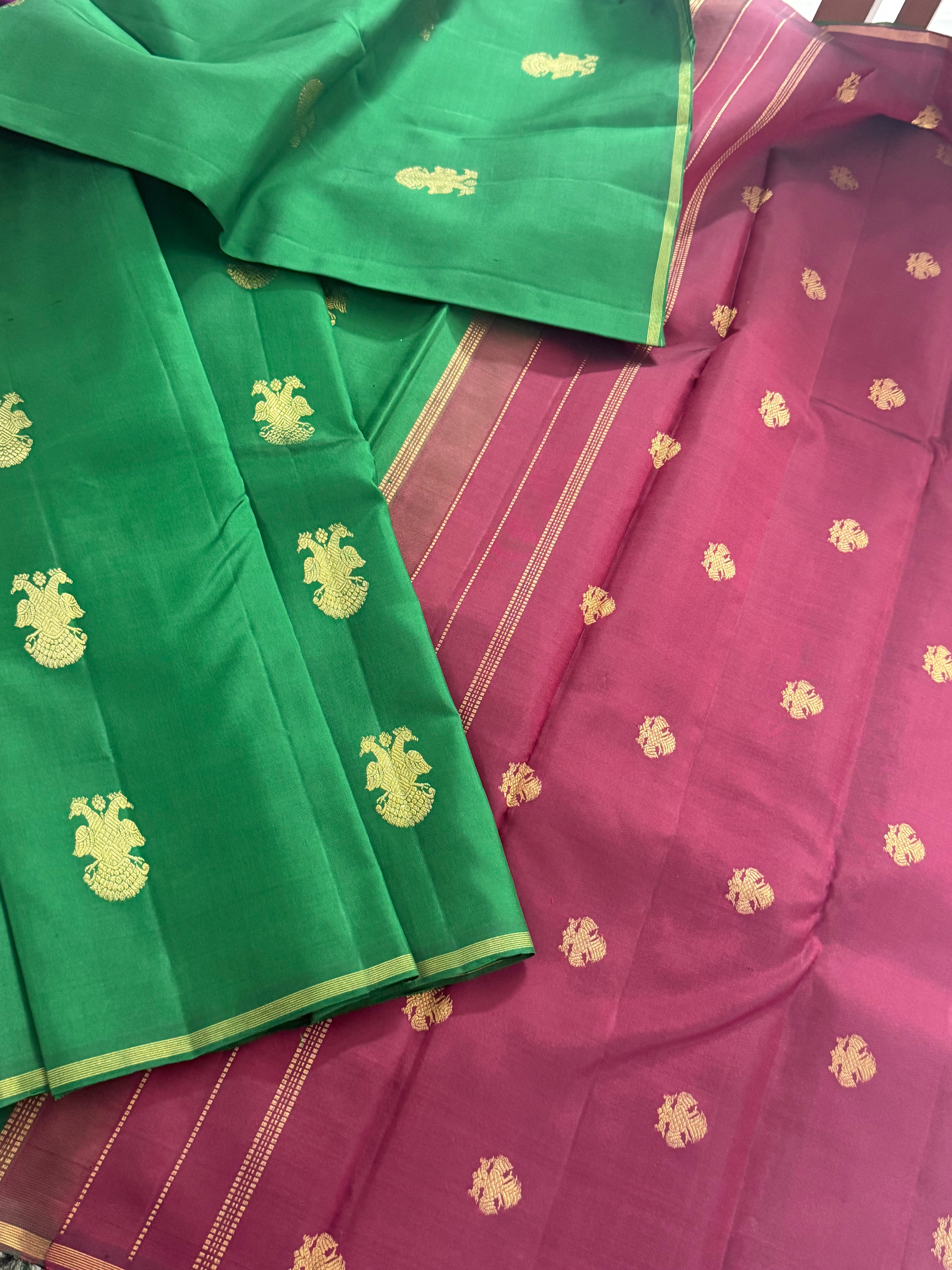 Swara: Borderless Kanjivaram Silk (Gandaberunda Motifs)