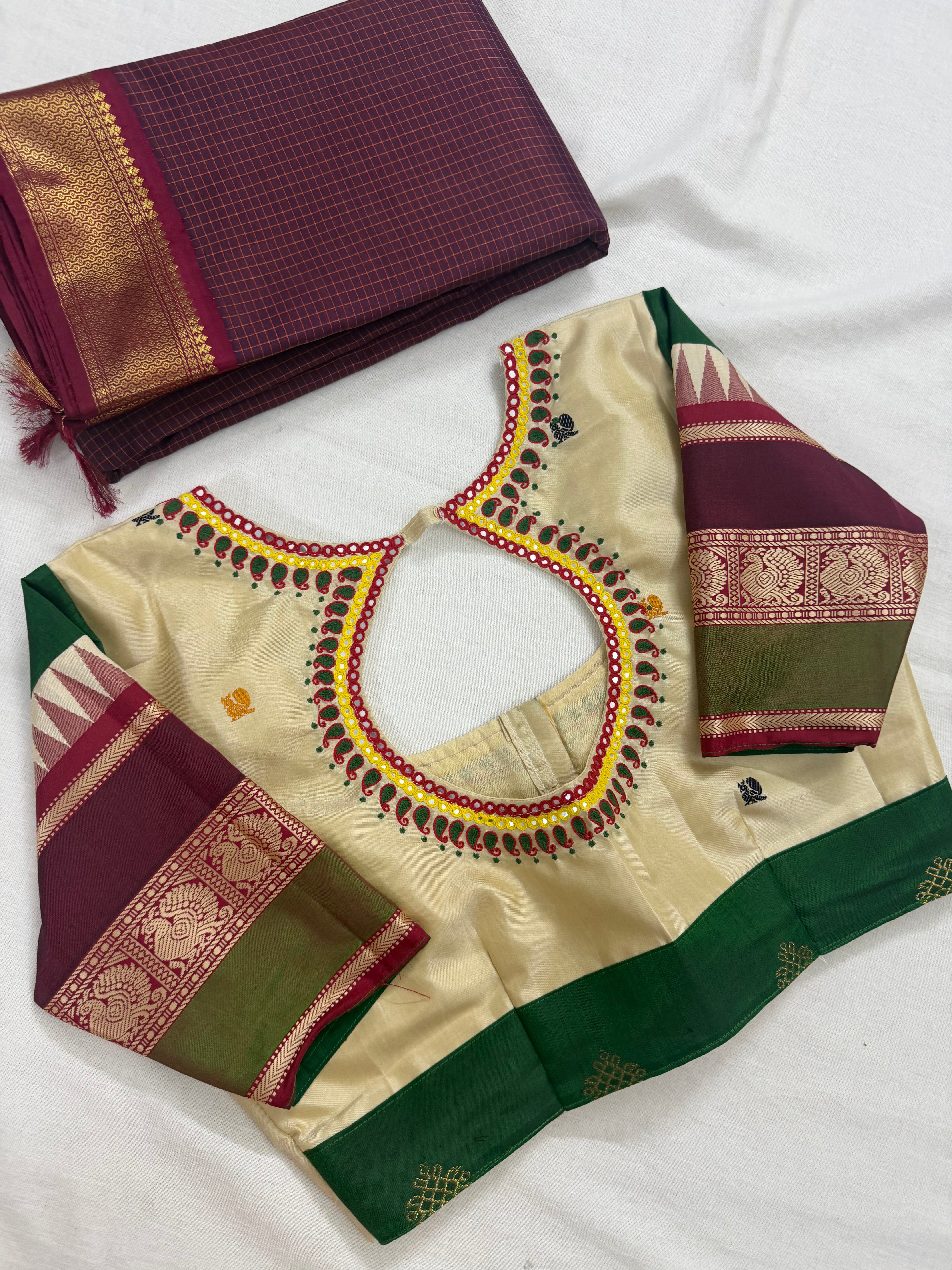 Handcrafted Ready to Wear Blouse - Kanjivaram Silk
