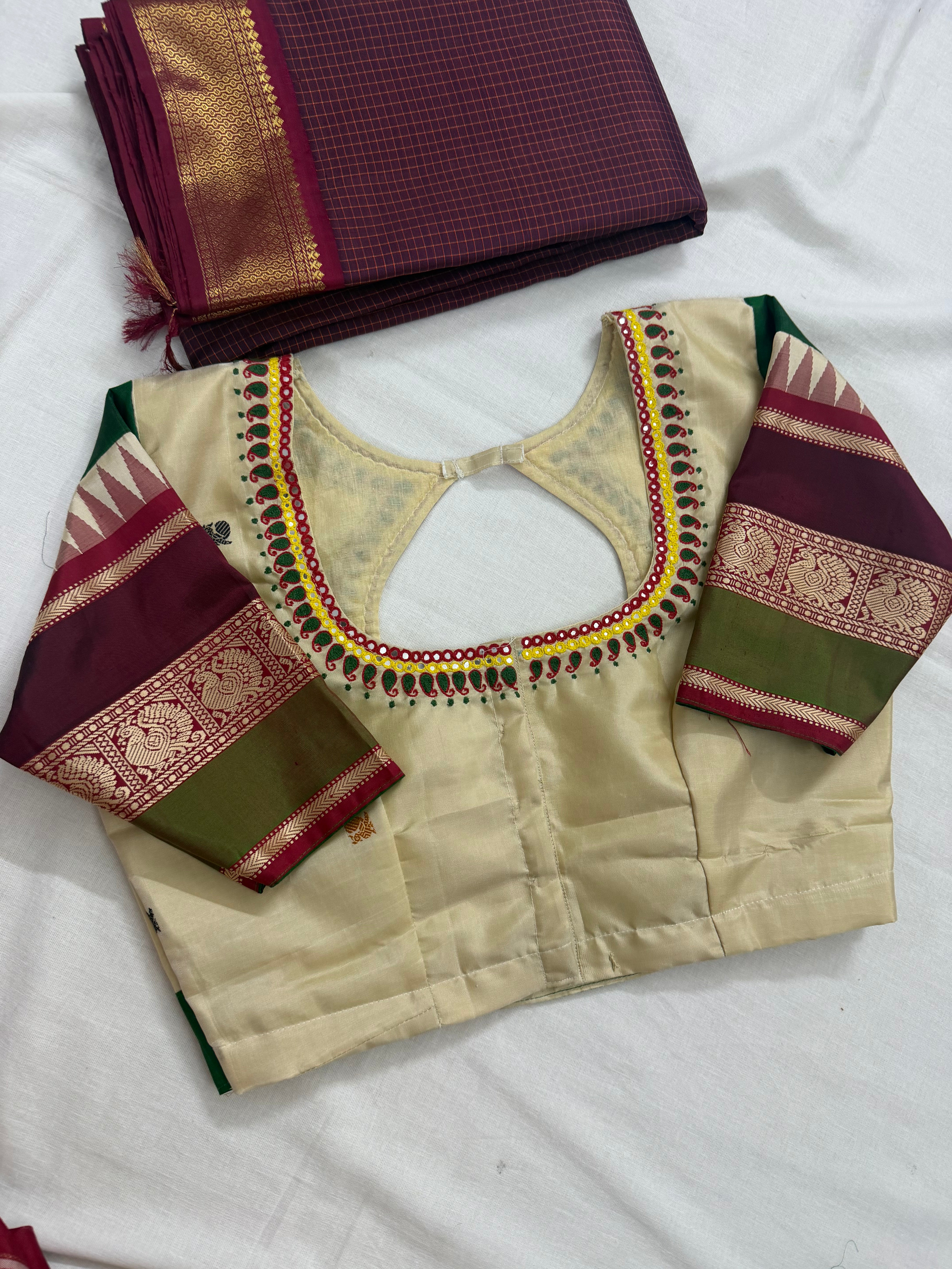 Handcrafted Ready to Wear Blouse - Kanjivaram Silk
