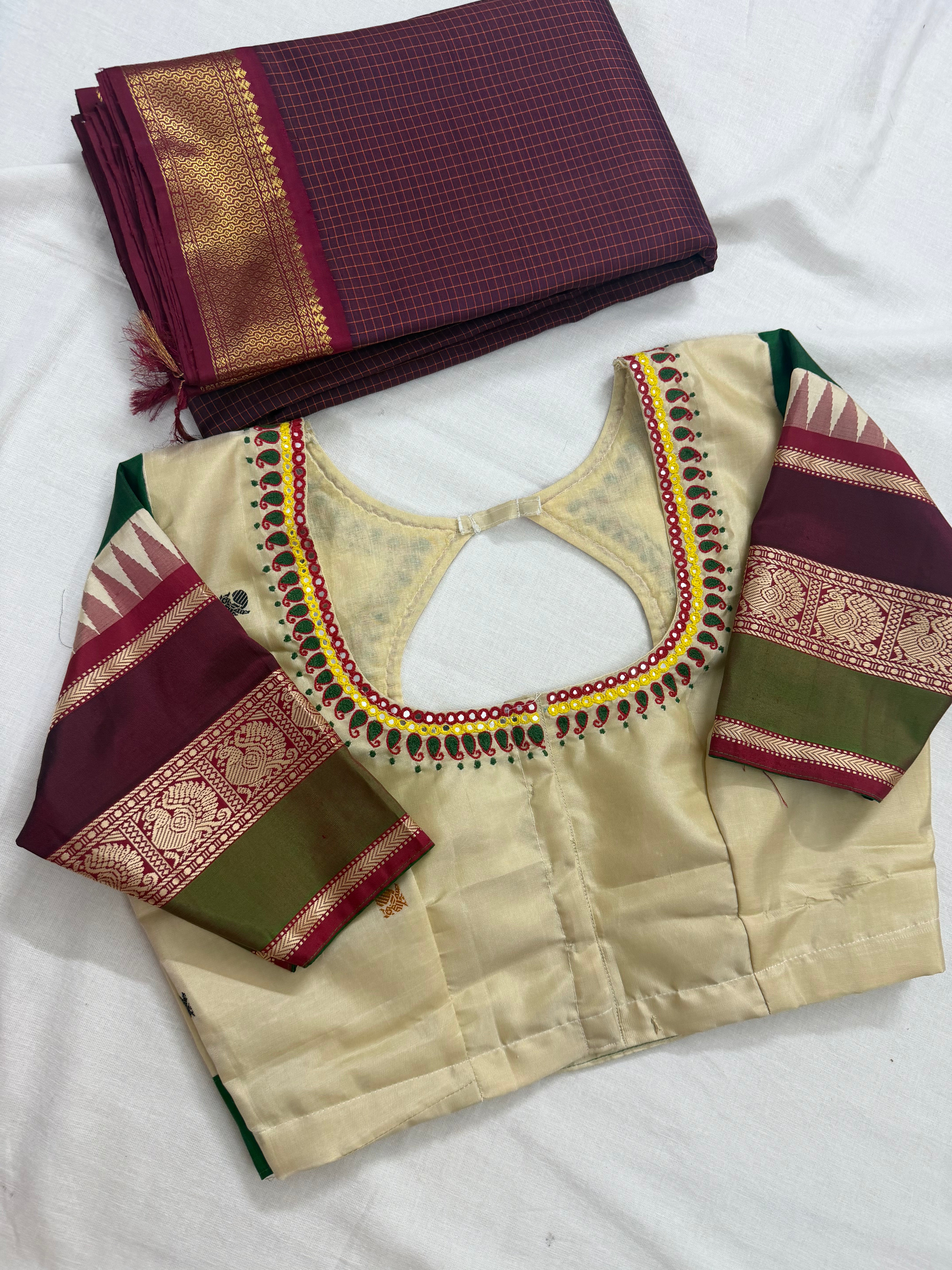 Handcrafted Ready to Wear Blouse - Kanjivaram Silk
