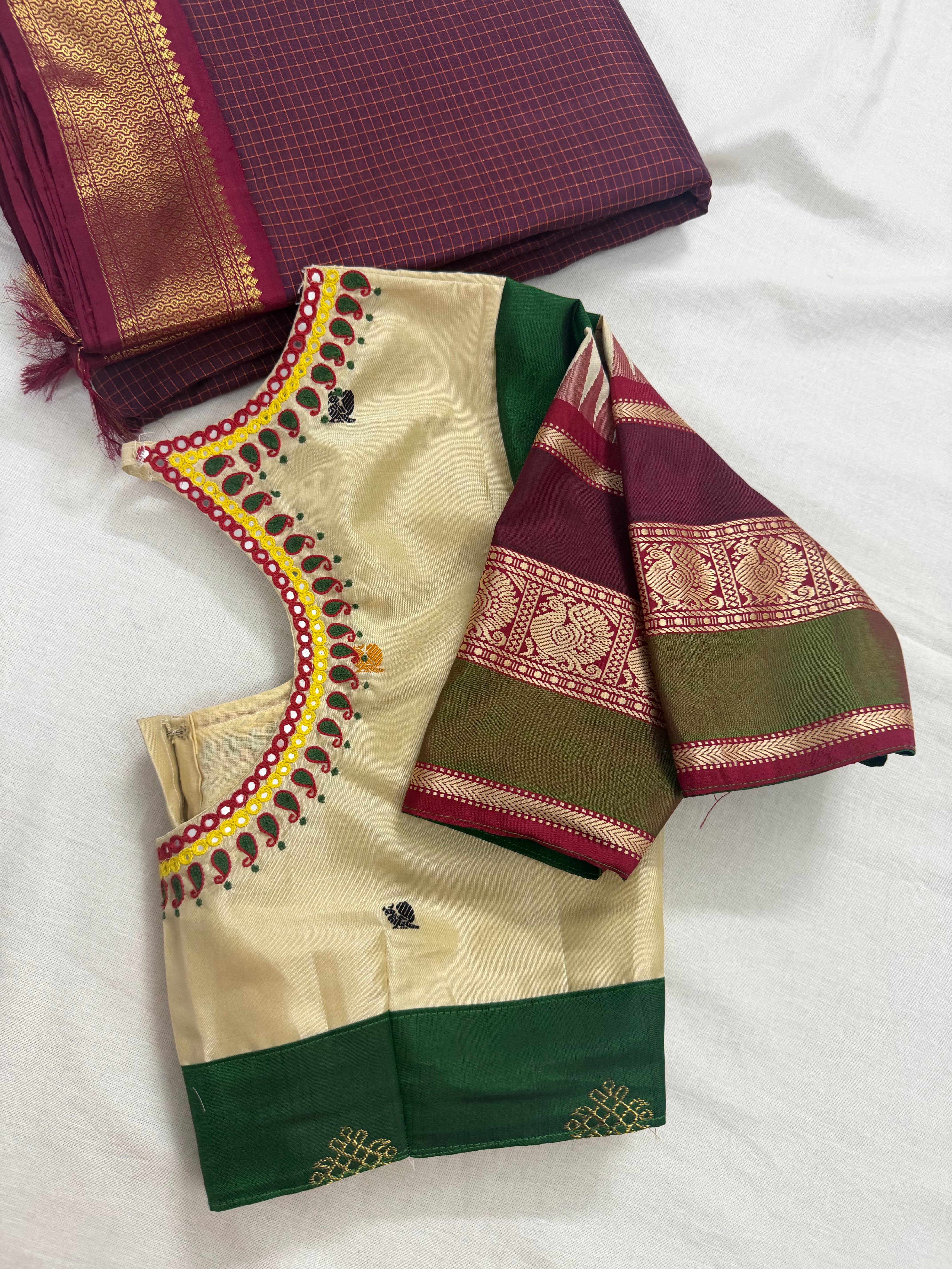 Handcrafted Ready to Wear Blouse - Kanjivaram Silk