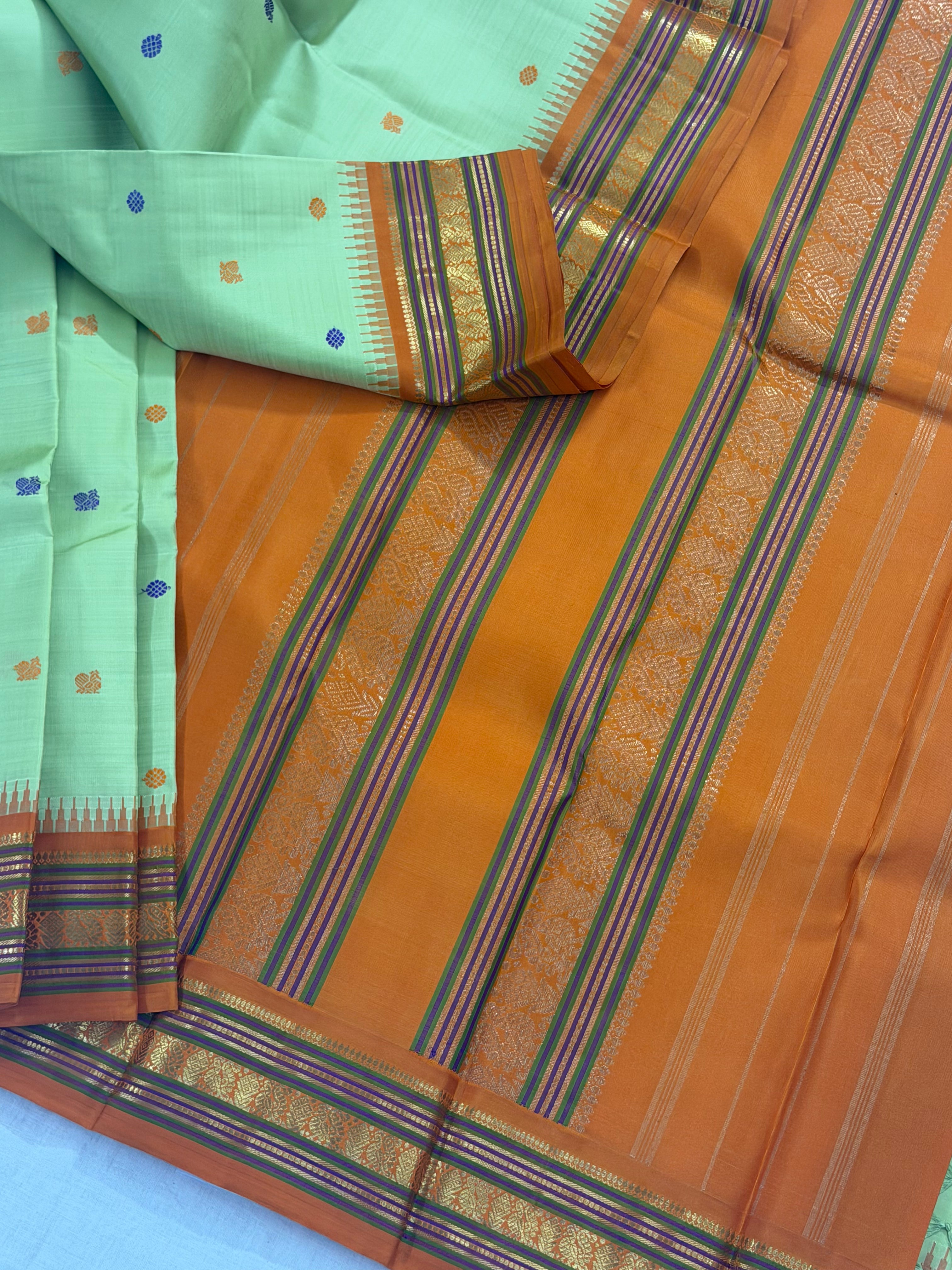 Korvai Kanjivaram Silk with silken motifs