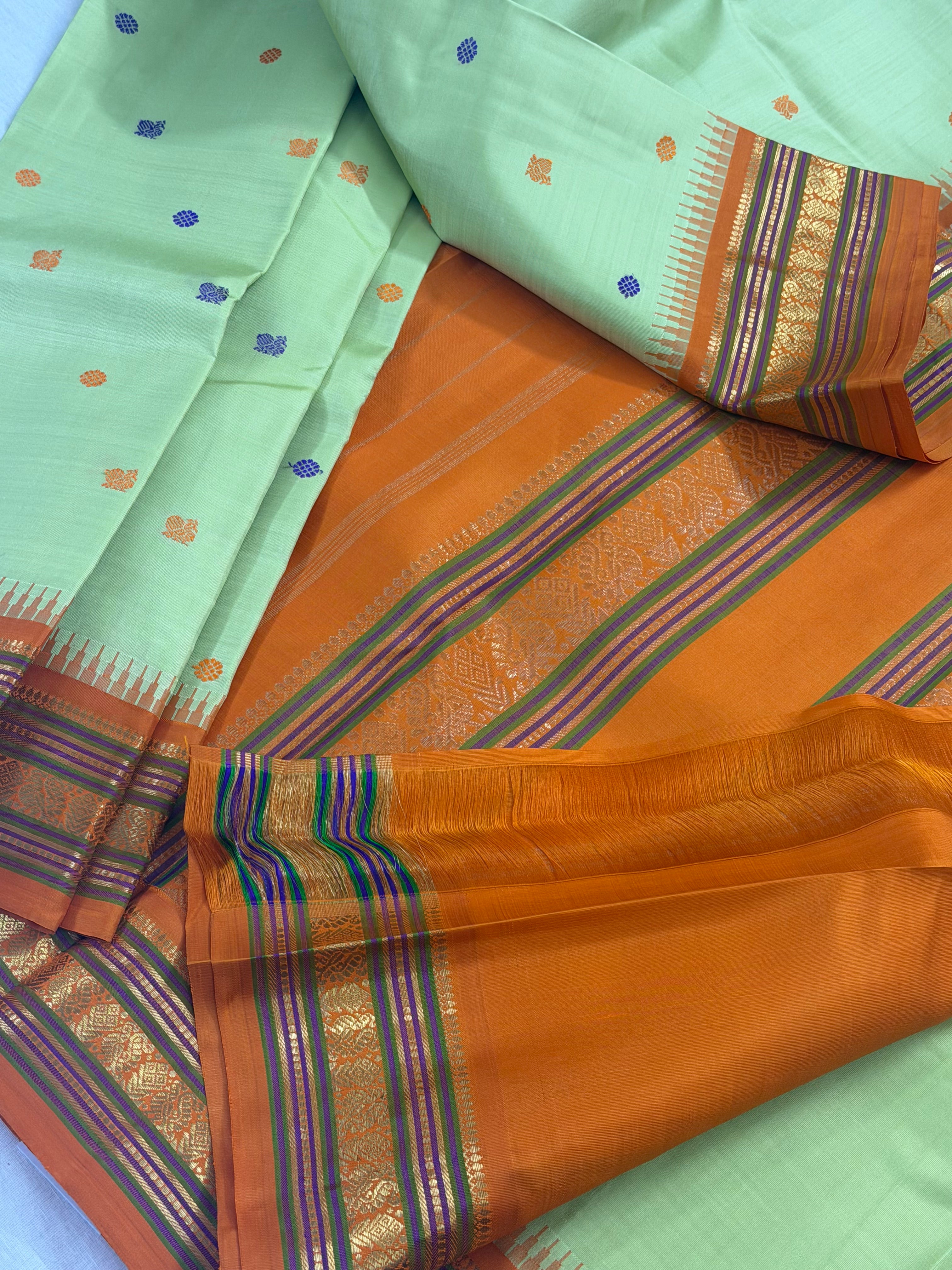Korvai Kanjivaram Silk with silken motifs
