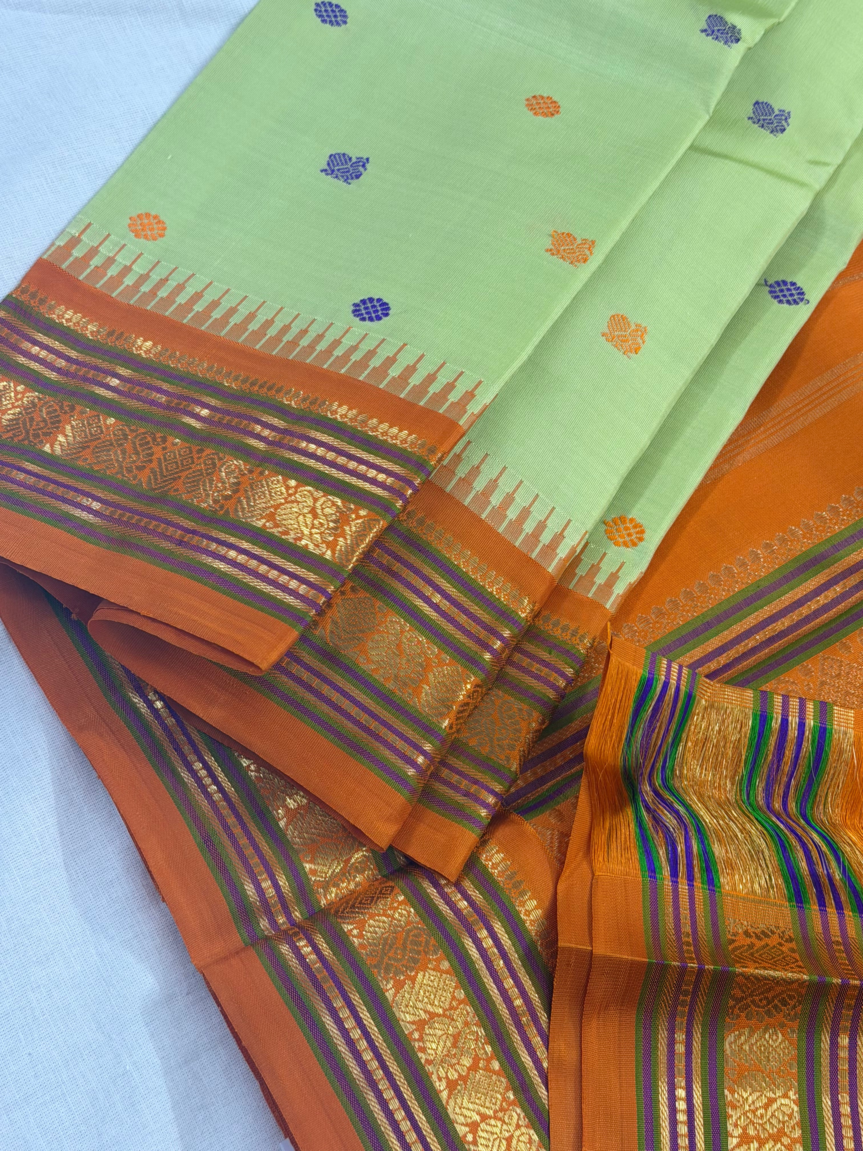 Korvai Kanjivaram Silk with silken motifs