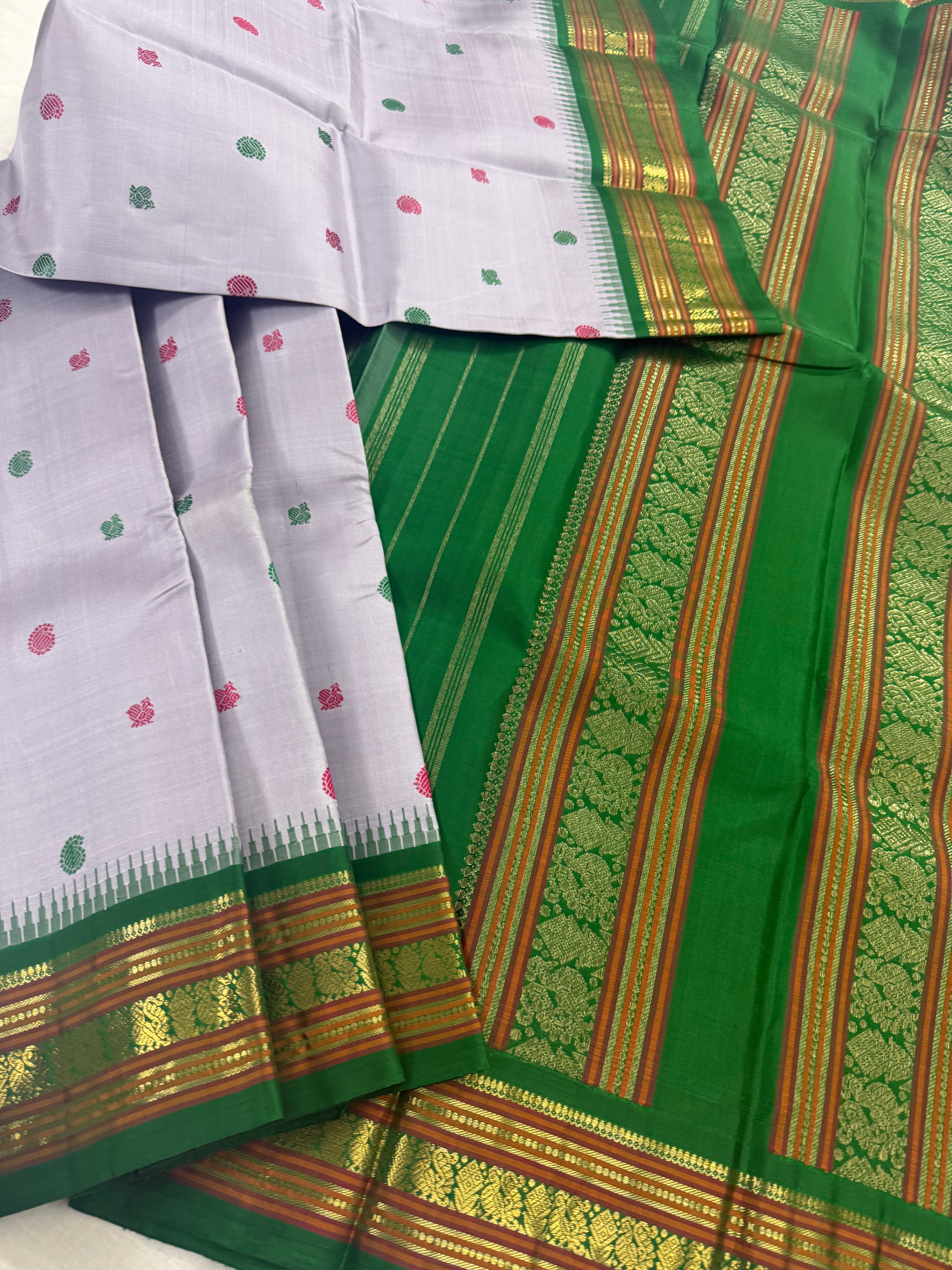 Korvai Kanjivaram Silk with silken motifs