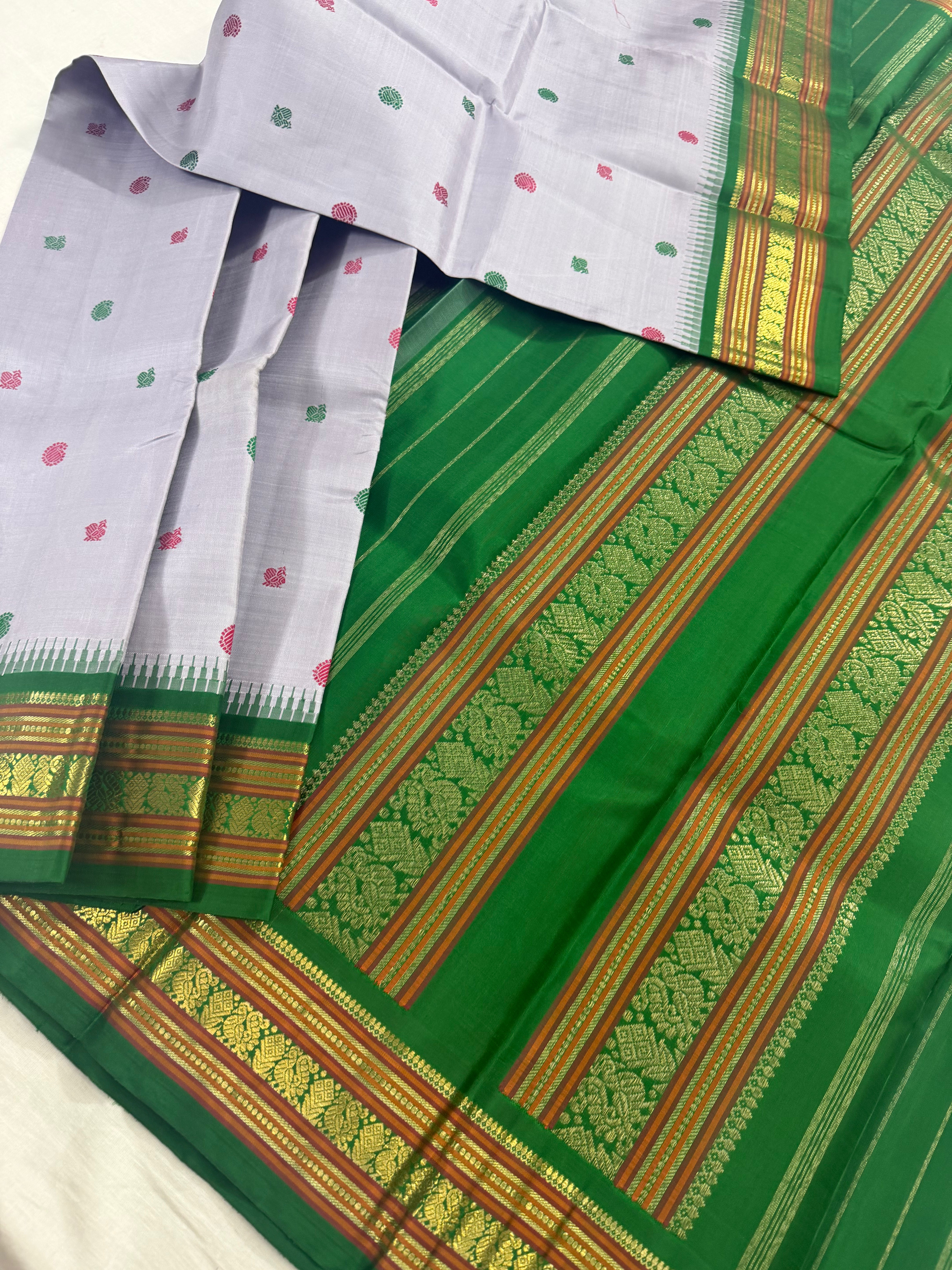 Korvai Kanjivaram Silk with silken motifs