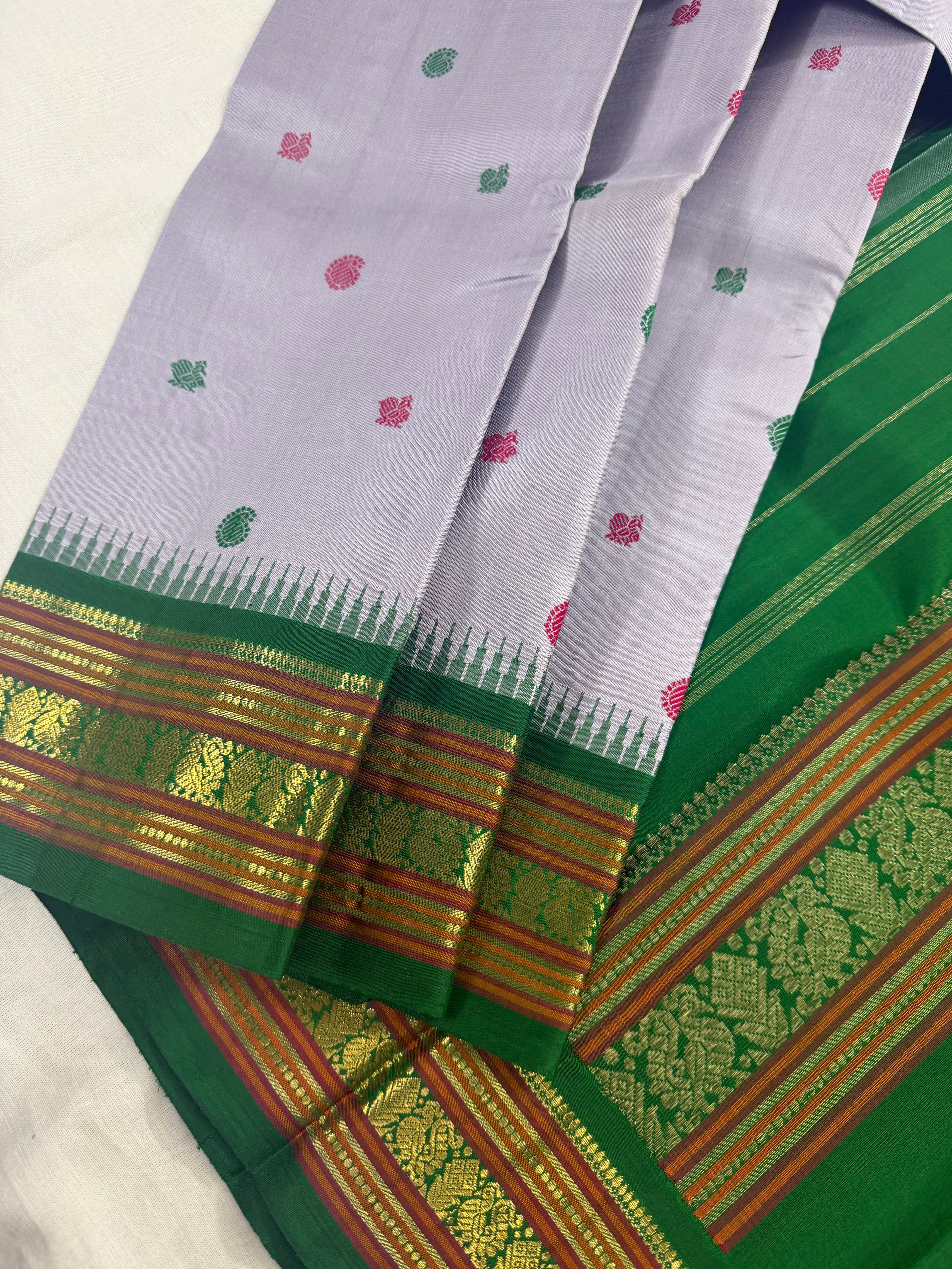 Korvai Kanjivaram Silk with silken motifs