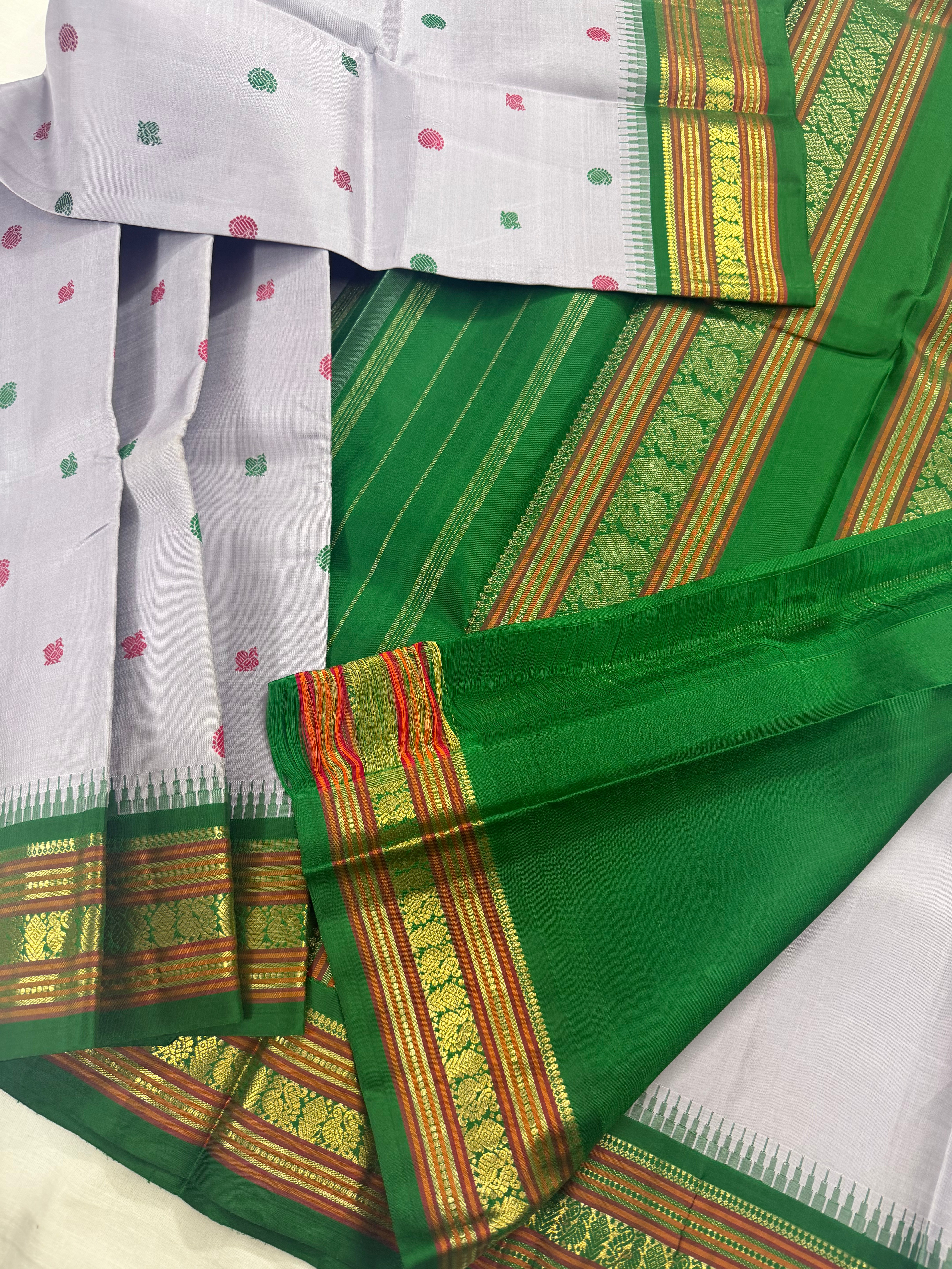 Korvai Kanjivaram Silk with silken motifs