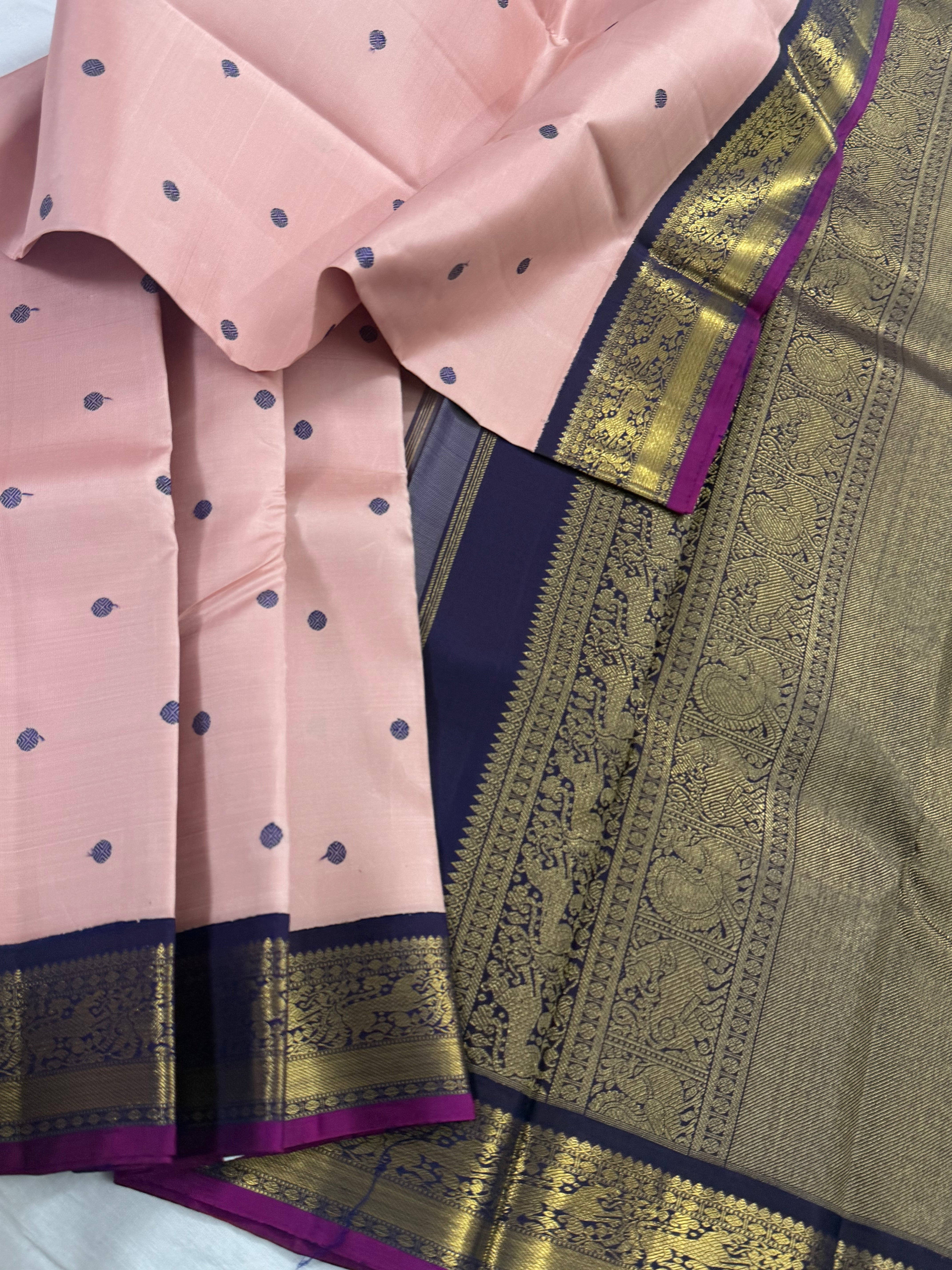 Korvai Kanjivaram Silk with silken motifs