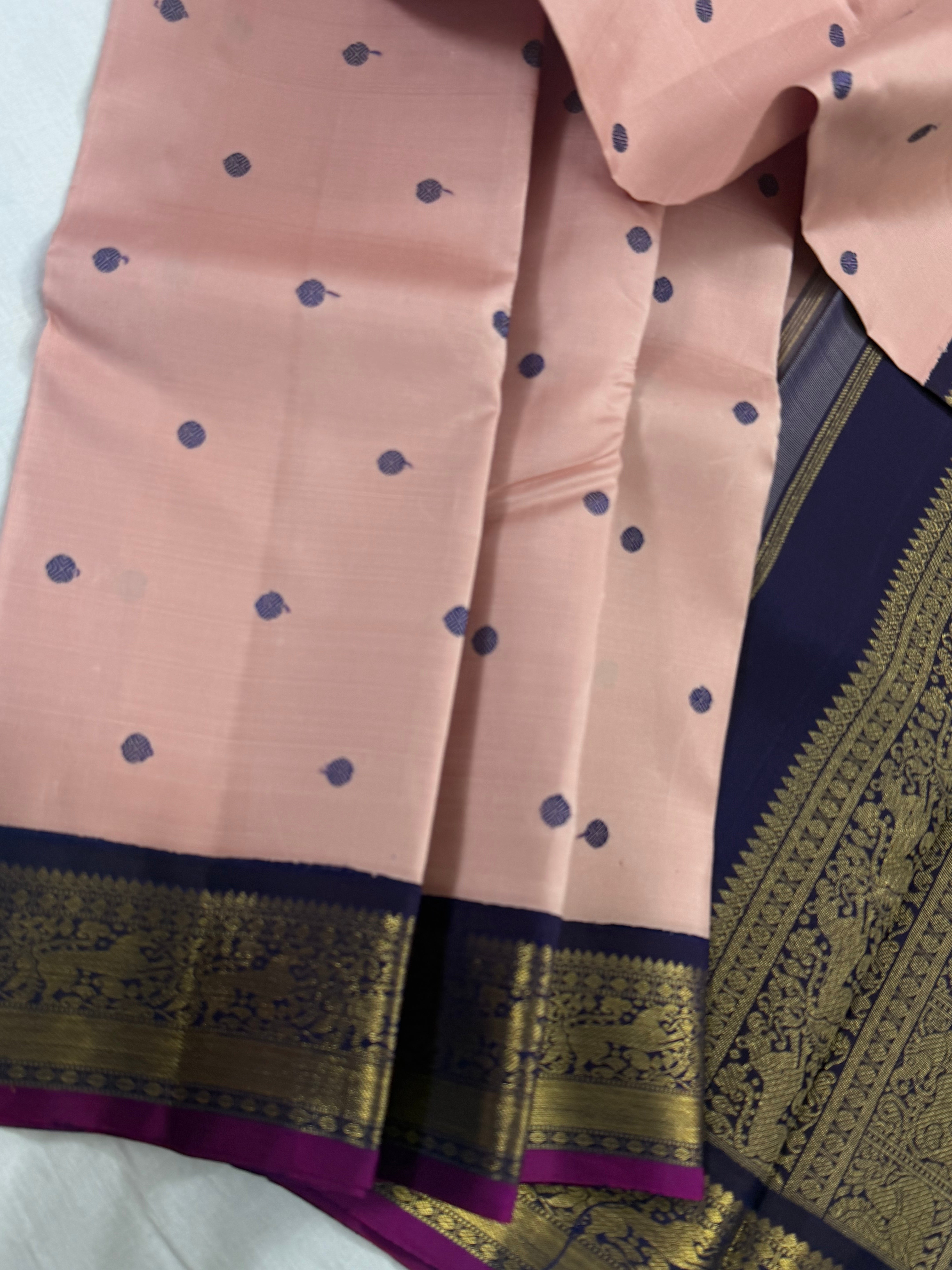 Korvai Kanjivaram Silk with silken motifs