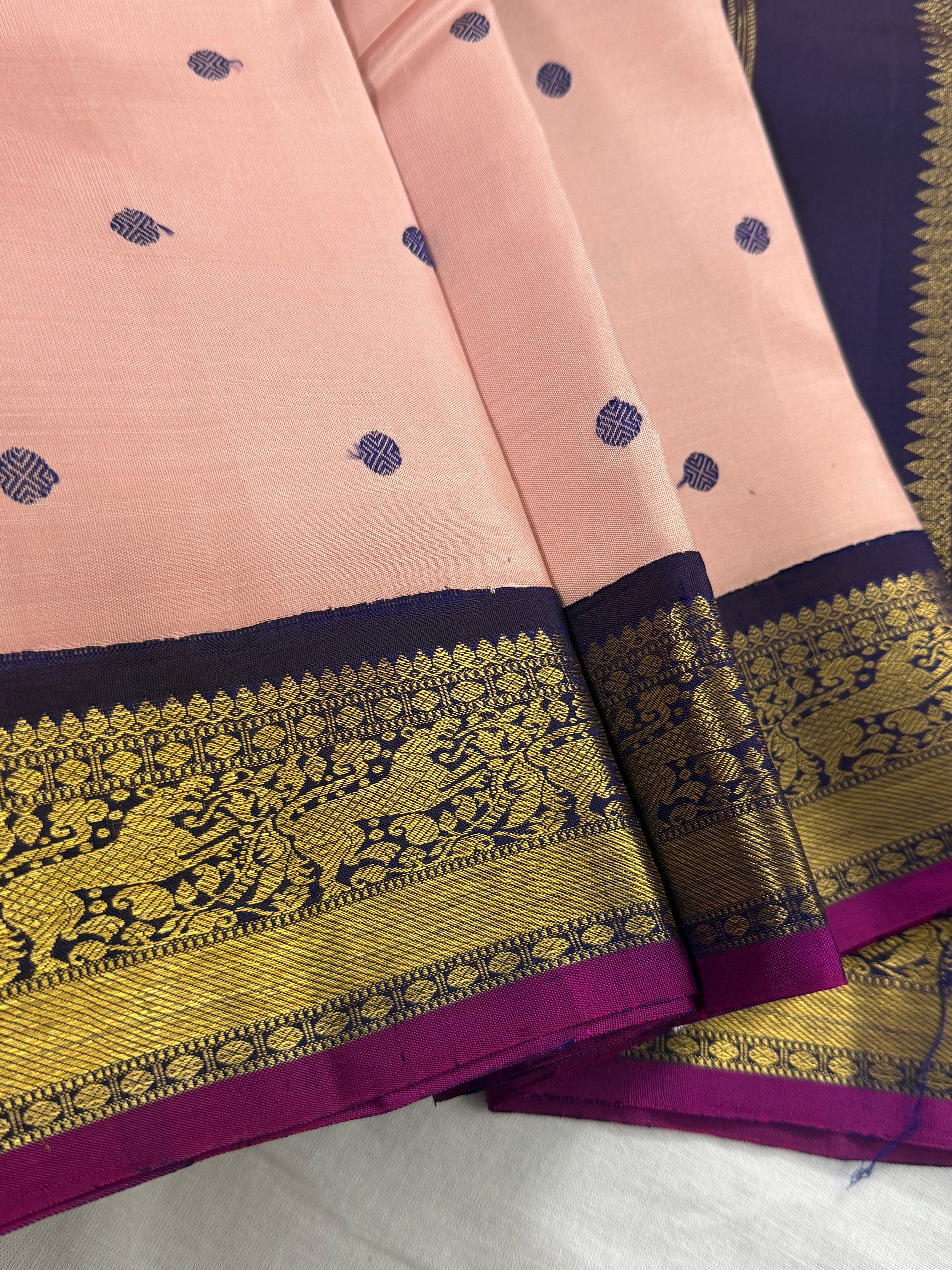 Korvai Kanjivaram Silk with silken motifs
