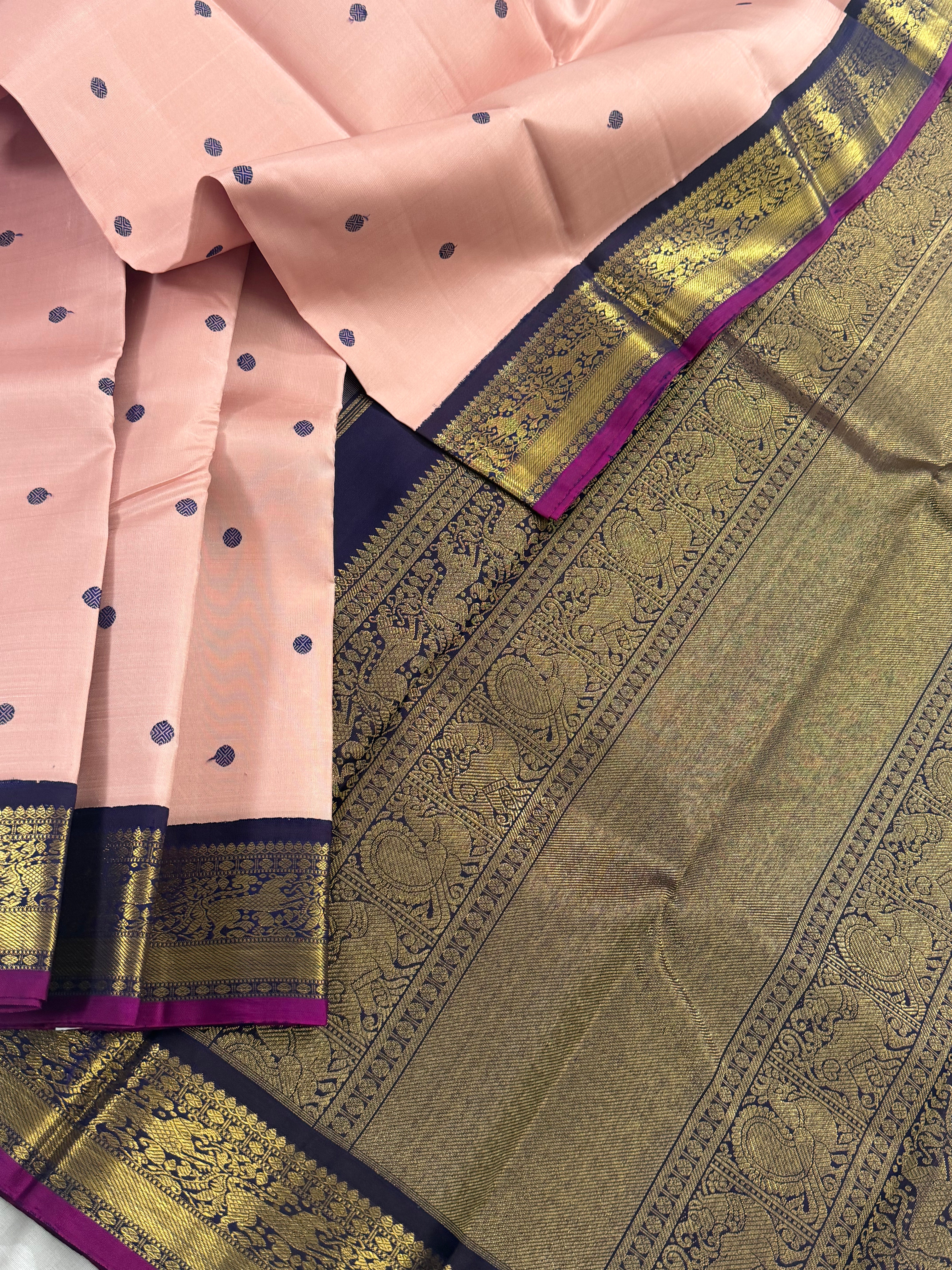 Korvai Kanjivaram Silk with silken motifs