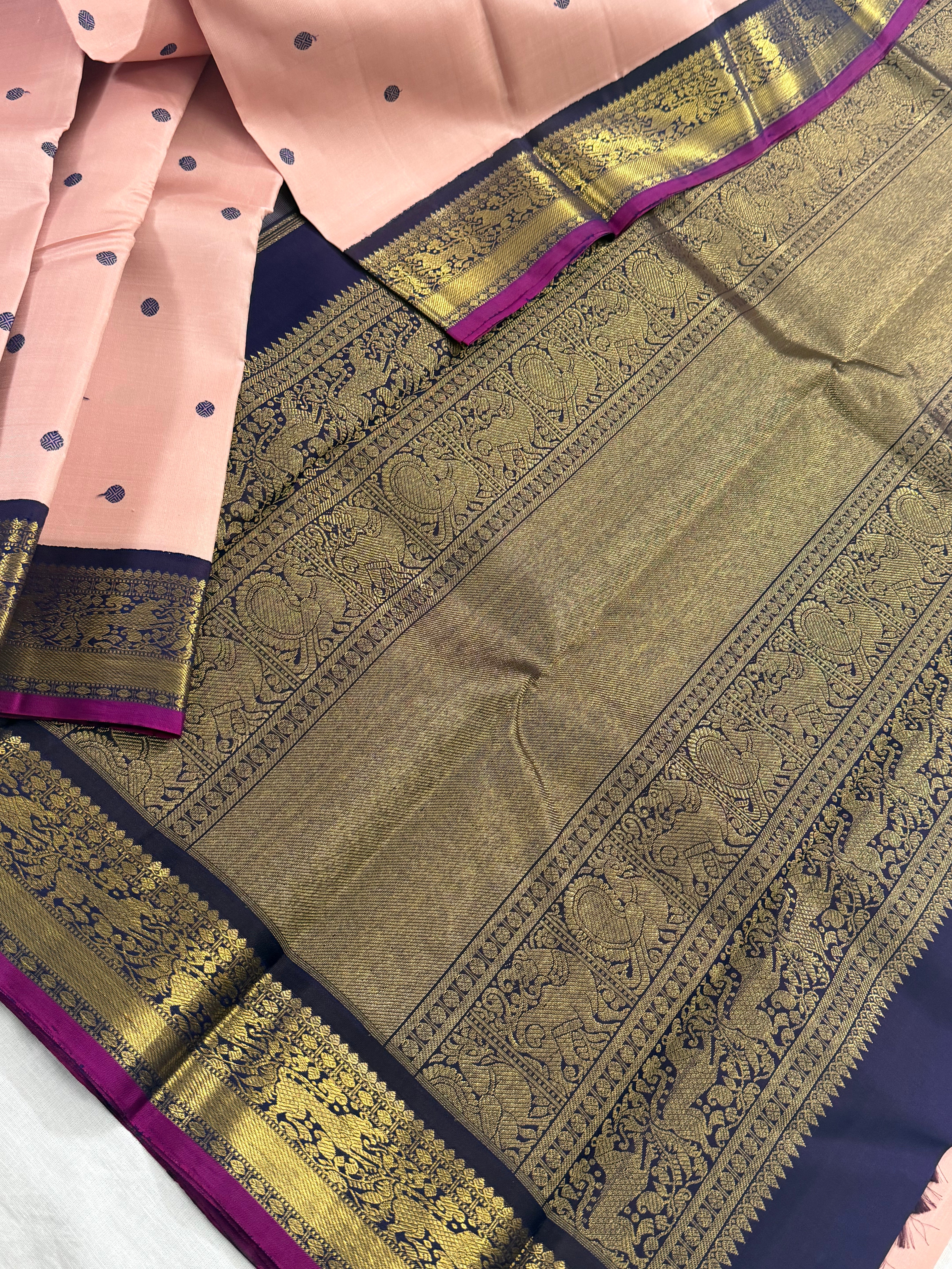 Korvai Kanjivaram Silk with silken motifs