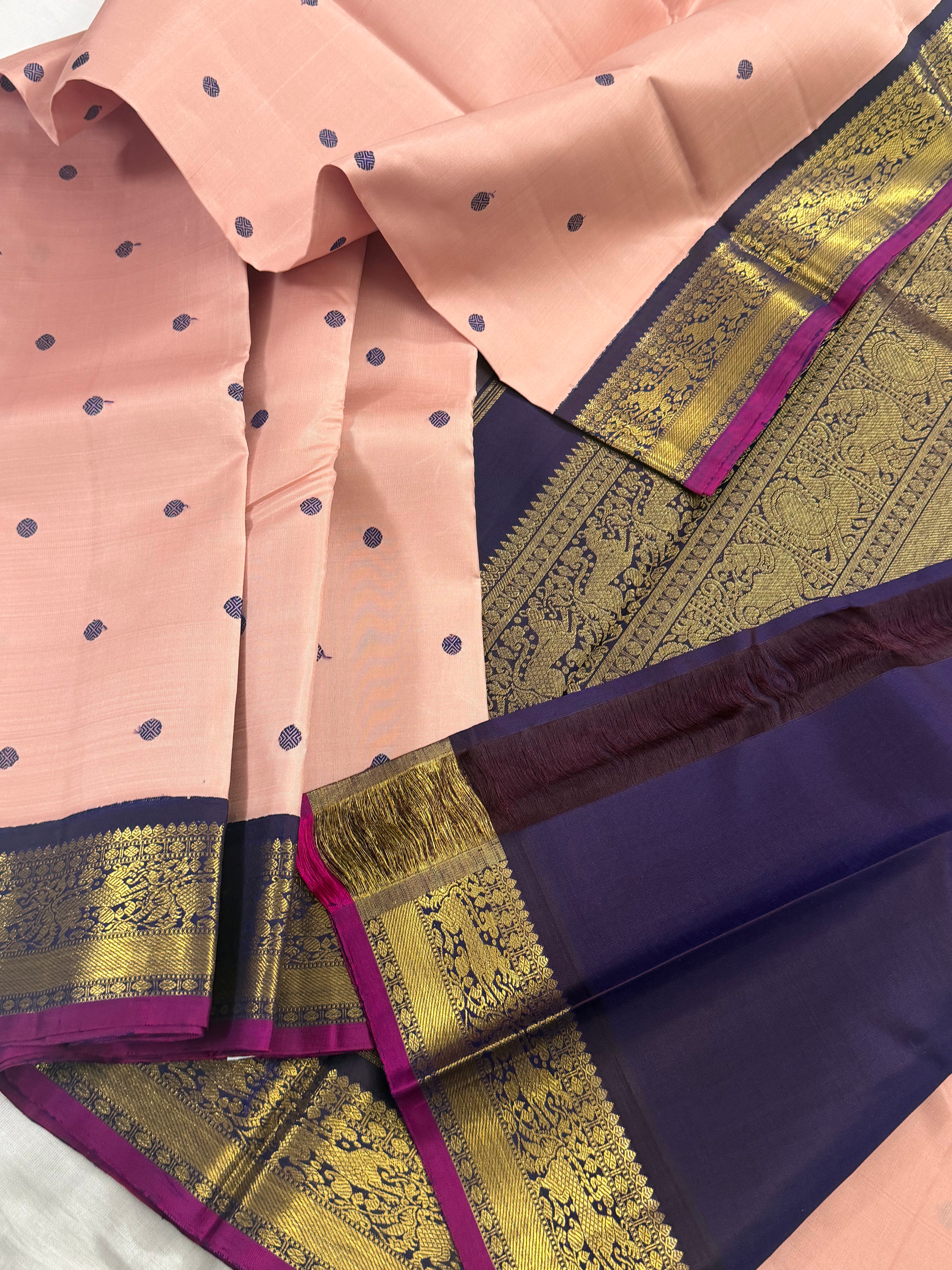 Korvai Kanjivaram Silk with silken motifs