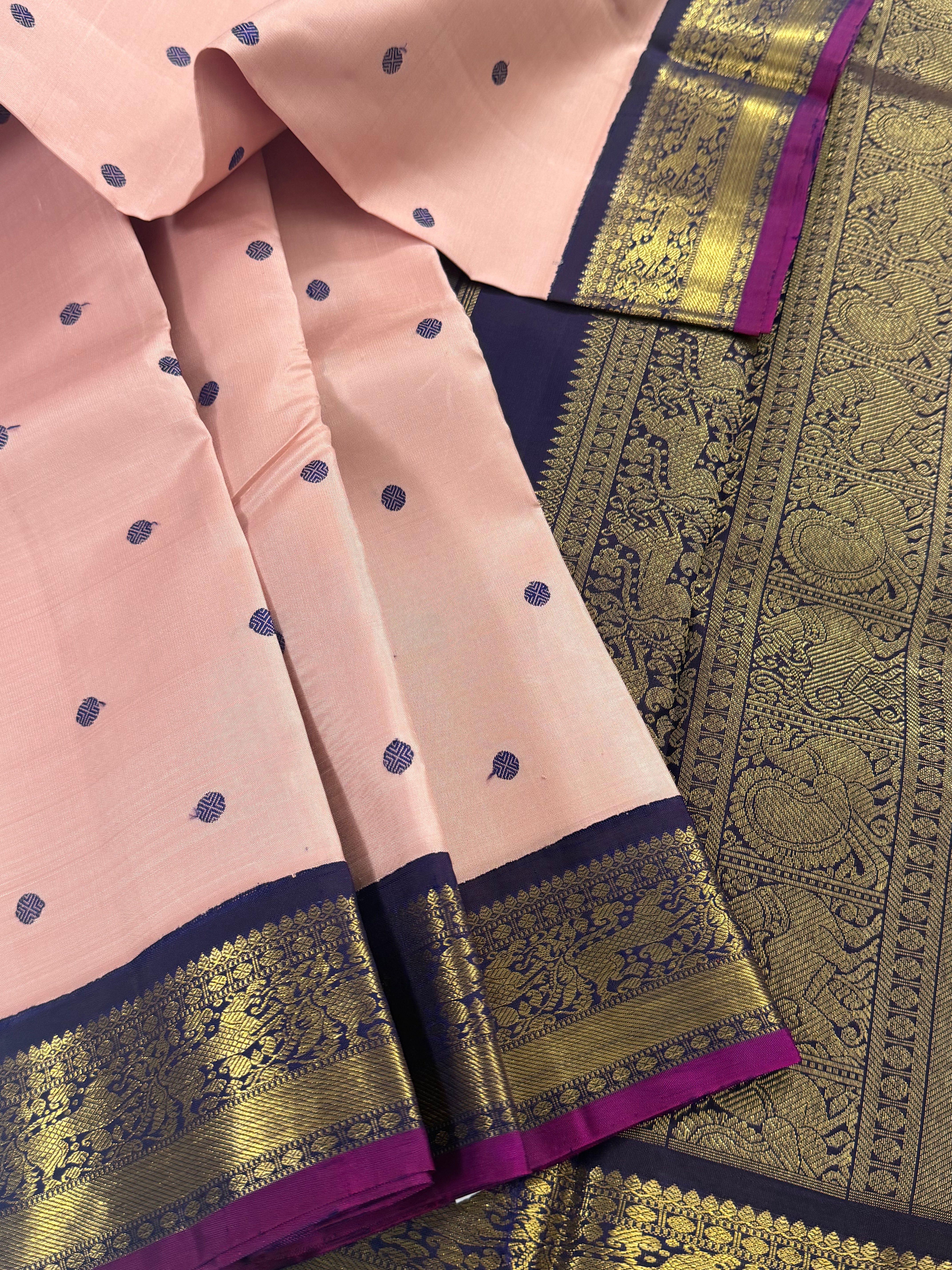 Korvai Kanjivaram Silk with silken motifs