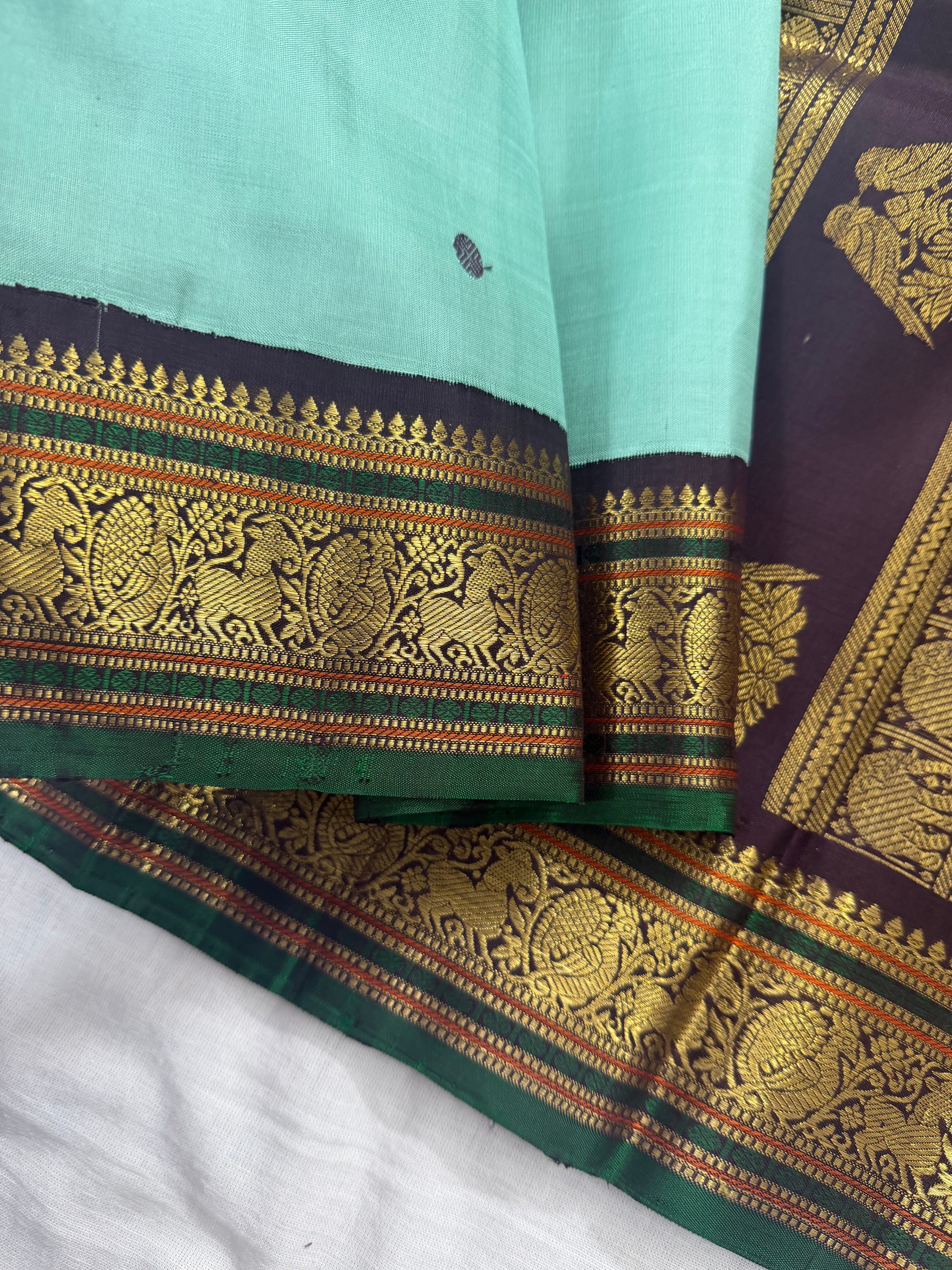 Korvai Kanjivaram Silk with silken motifs