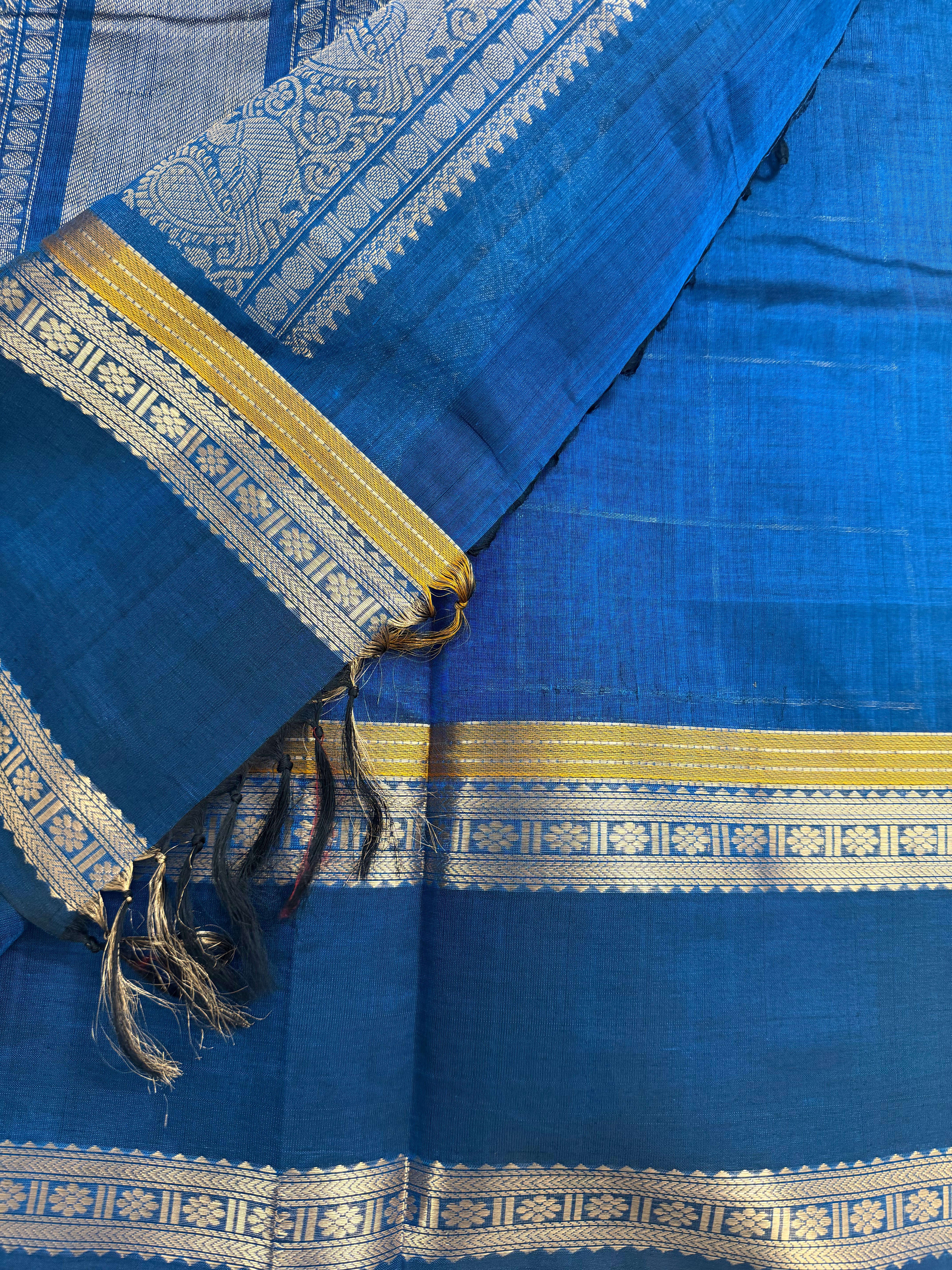 Handwoven Silk Cotton with Zari motifs