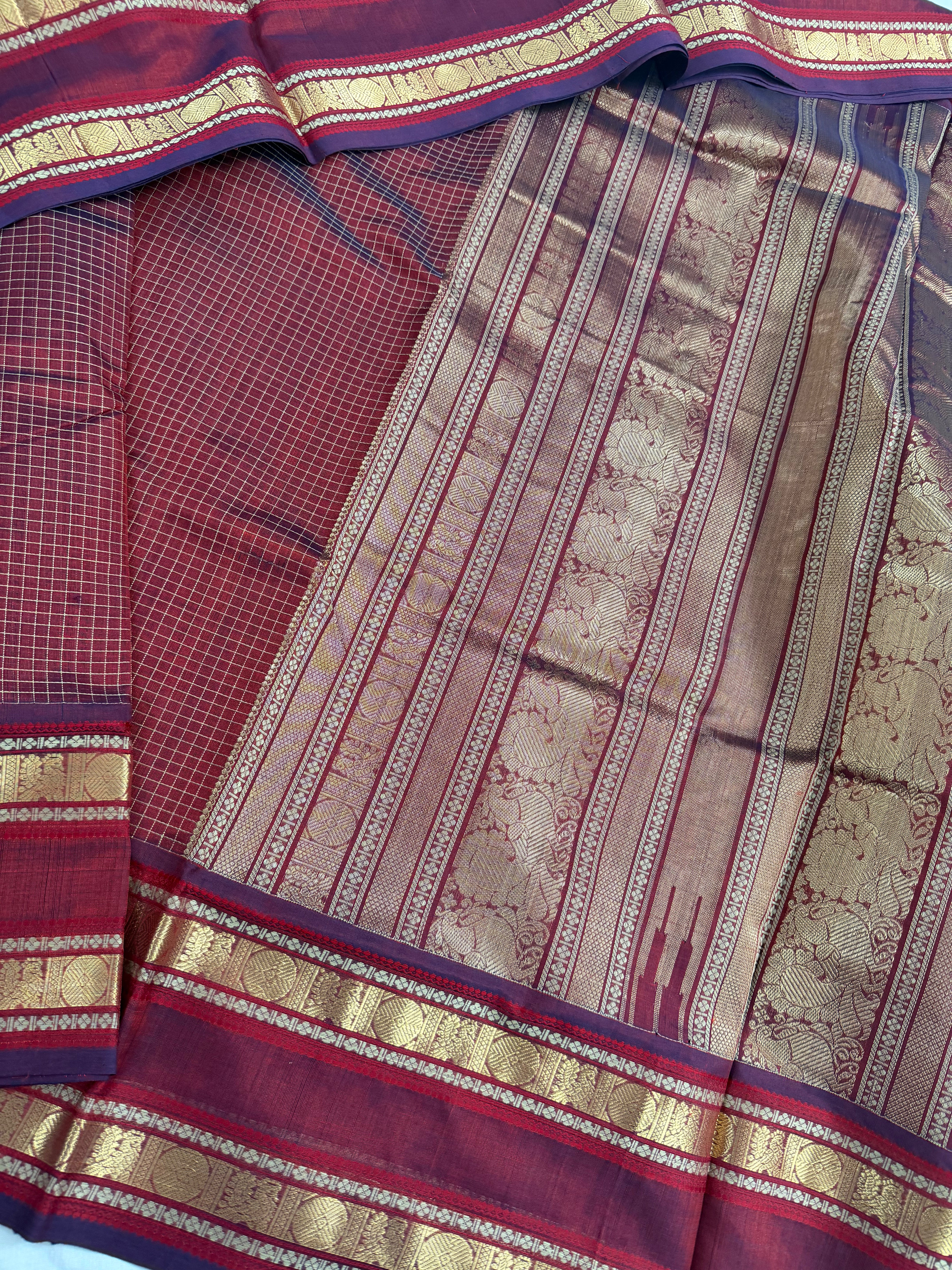 Handwoven Silk Cotton with Zari motifs