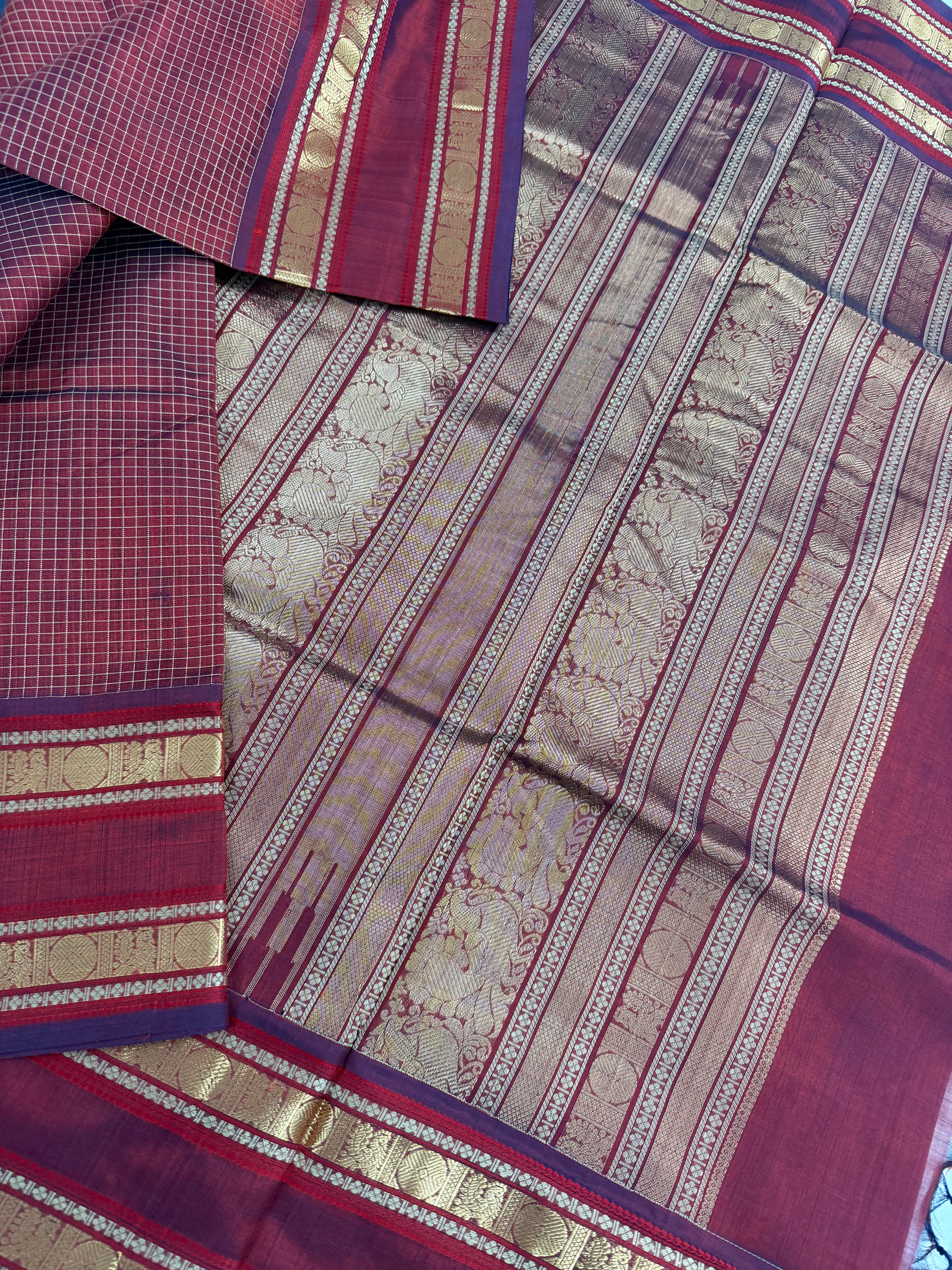 Handwoven Silk Cotton with Zari motifs
